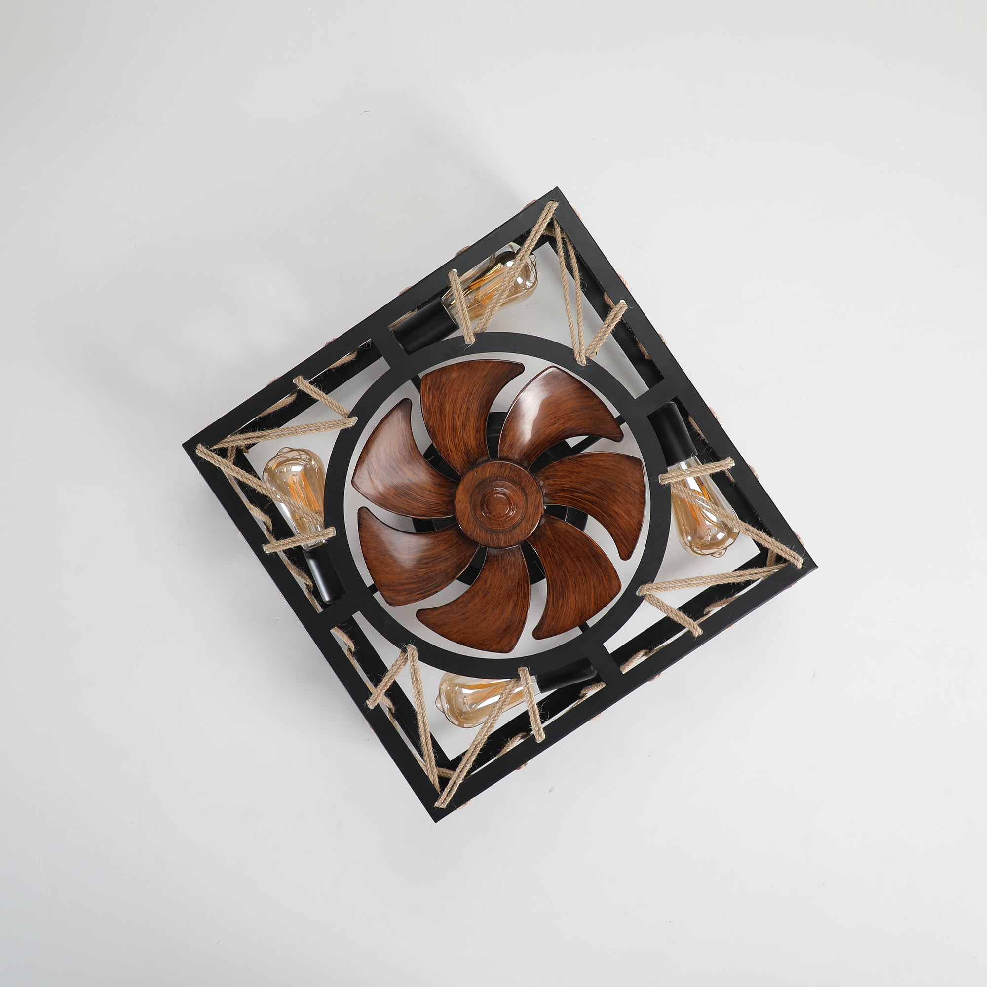 20 in W x 6 in H Ceiling Fan in Black and White with Lights Dimmable LED