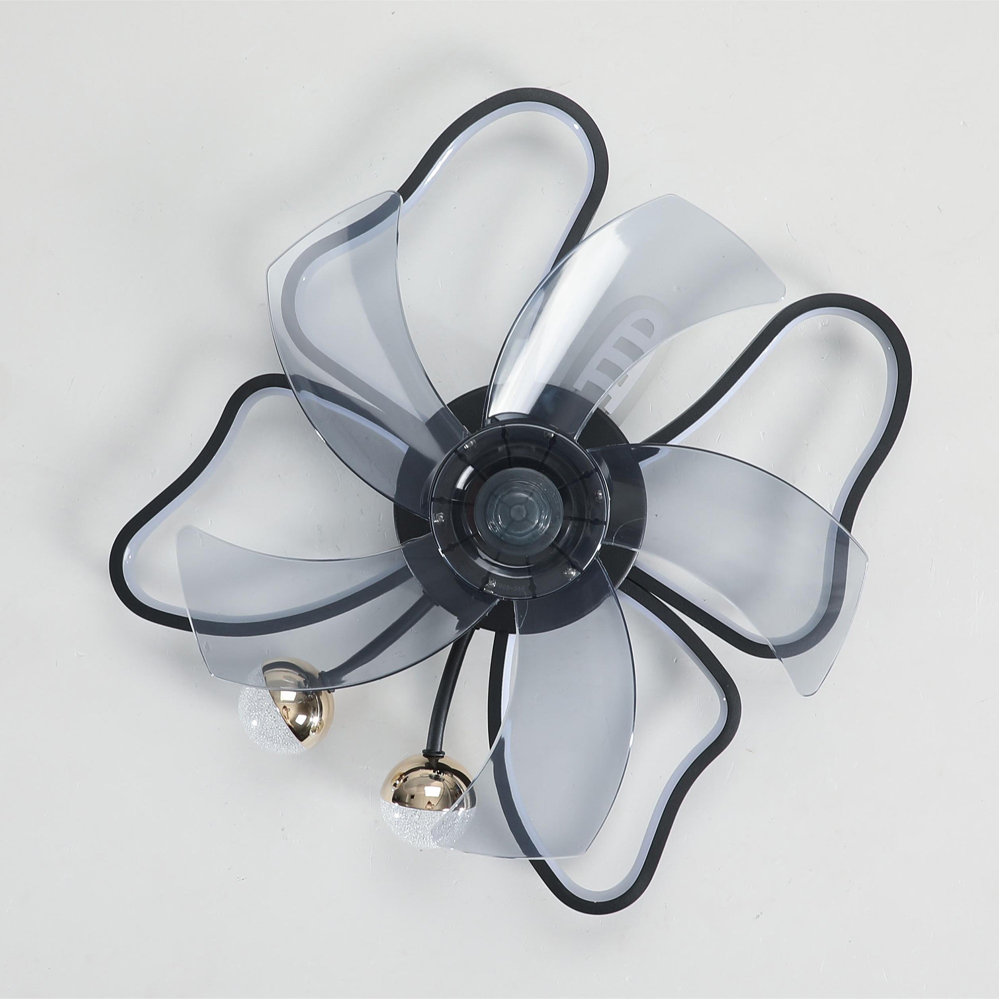 20 in W x 6 in H Ceiling Fan in Black and White with Lights Dimmable LED
