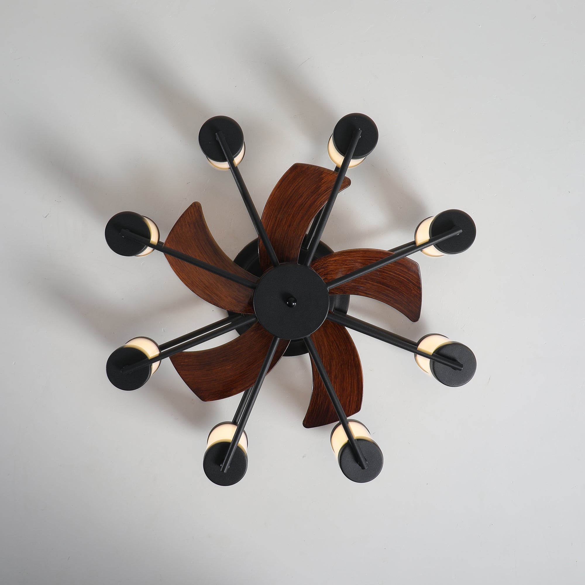 20 in W x 6 in H Ceiling Fan in Black and White with Lights Dimmable LED