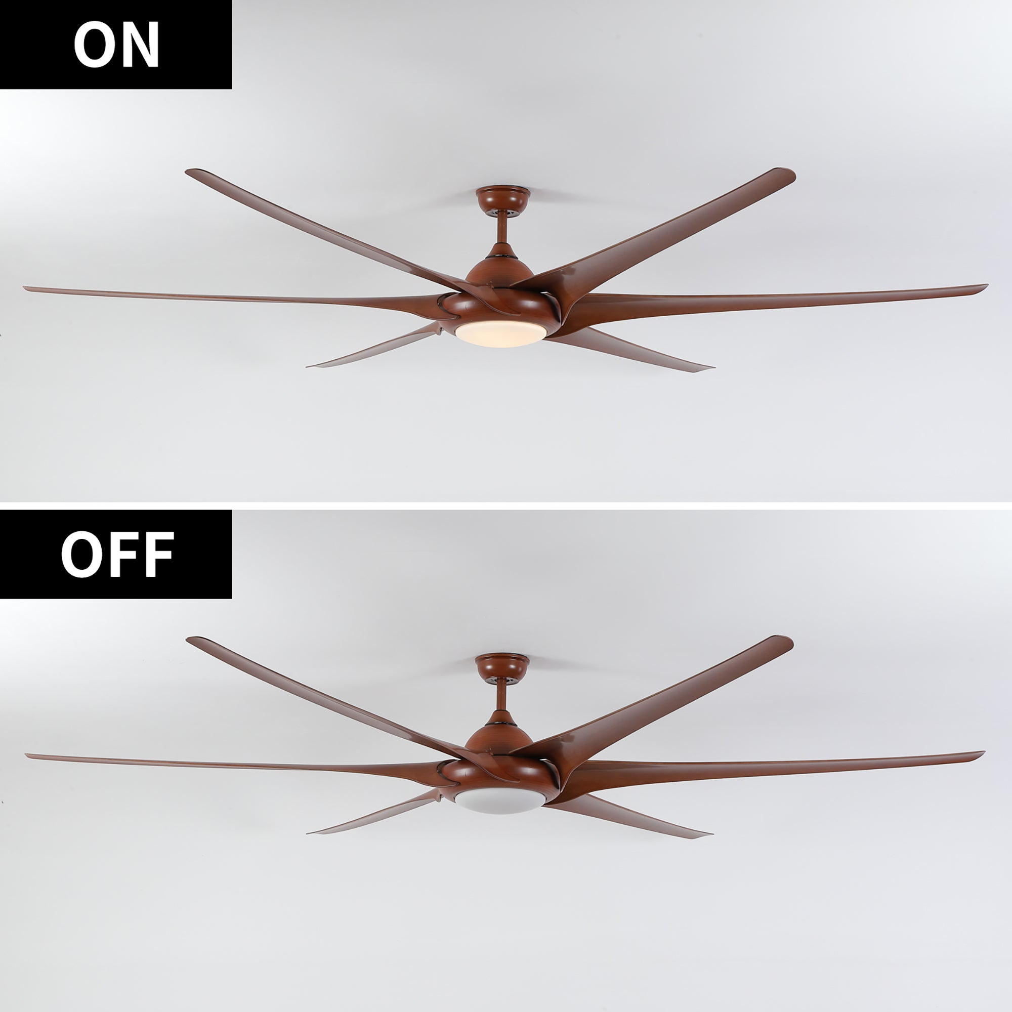 20 in W x 6 in H Ceiling Fan in Black and White with Lights Dimmable LED