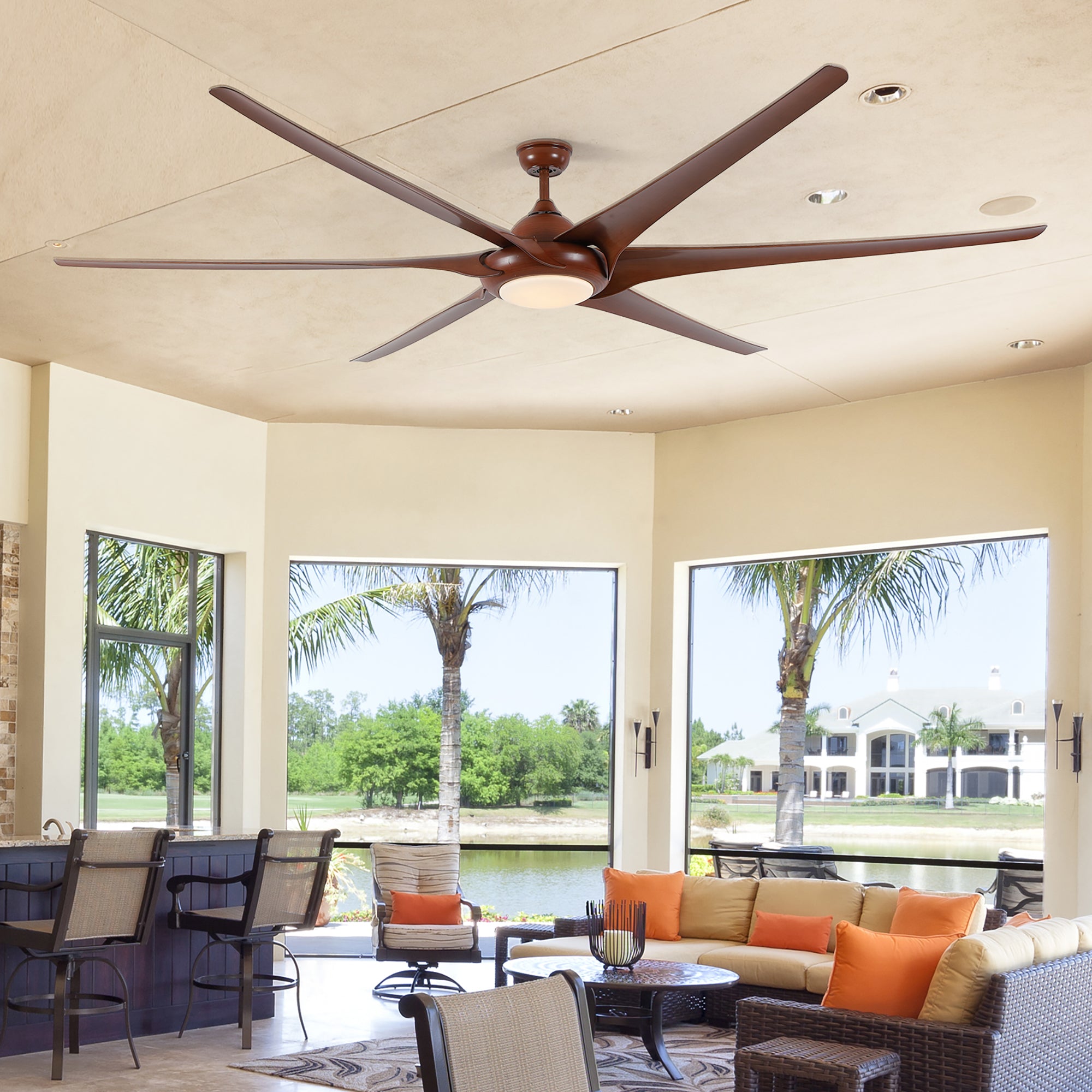 20 in W x 6 in H Ceiling Fan in Black and White with Lights Dimmable LED