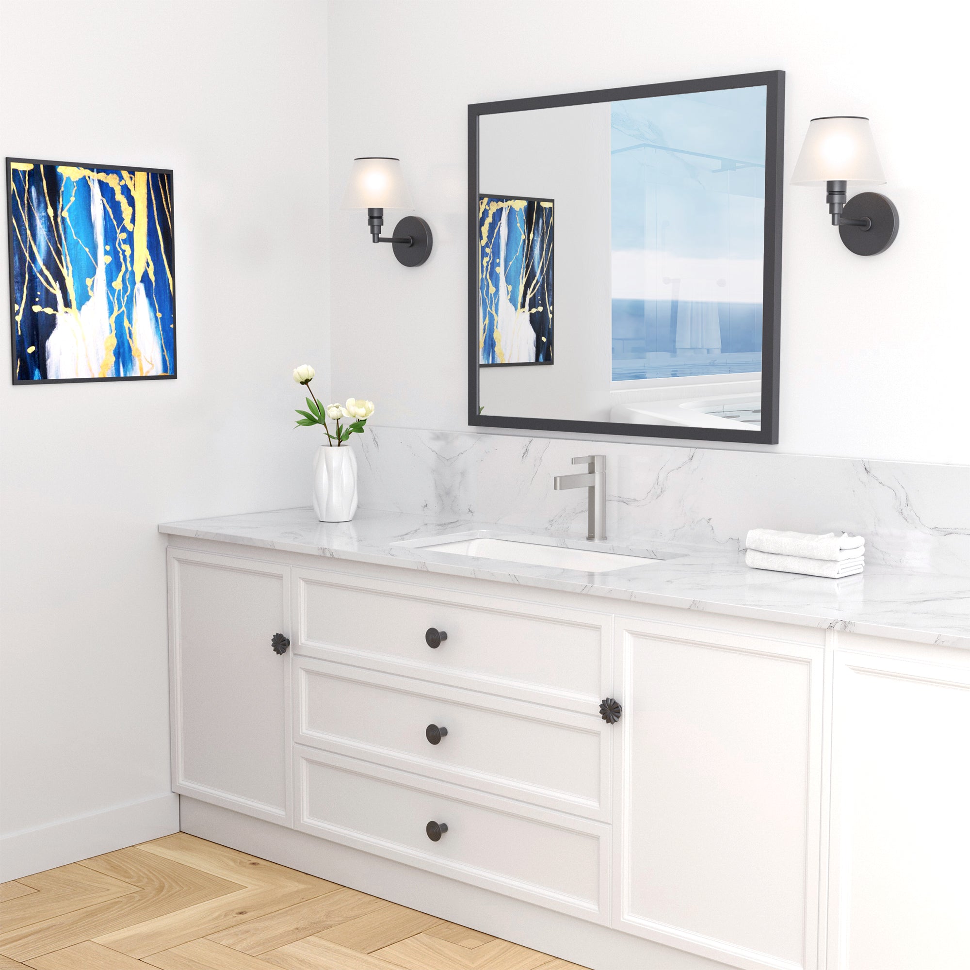 Single Handle Brass Bathroom Faucet with Supply line