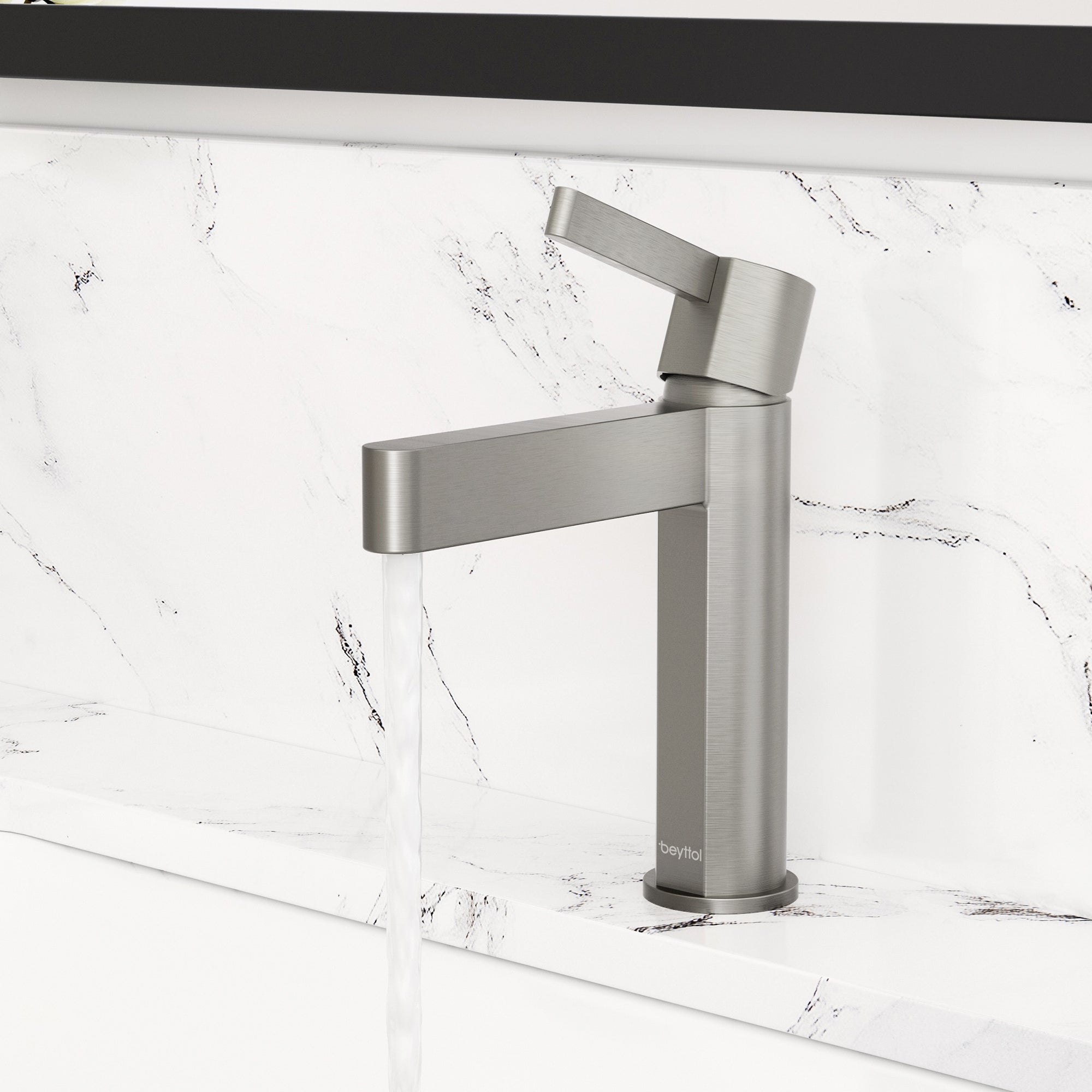 Single Handle Single Hole Brass Bathroom Faucet Set with Drainer