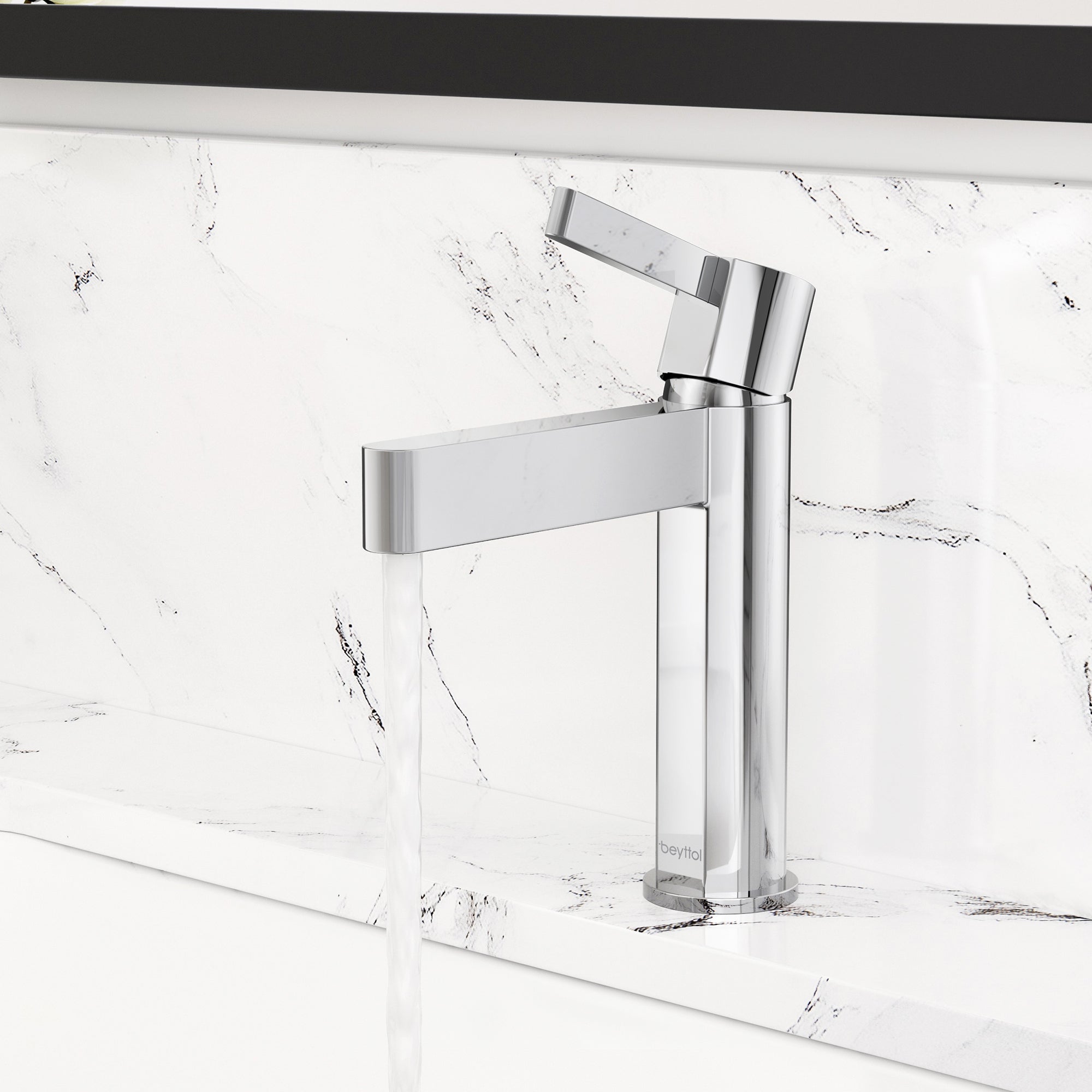 Single Handle Single Hole Brass Bathroom Faucet Set with Drainer