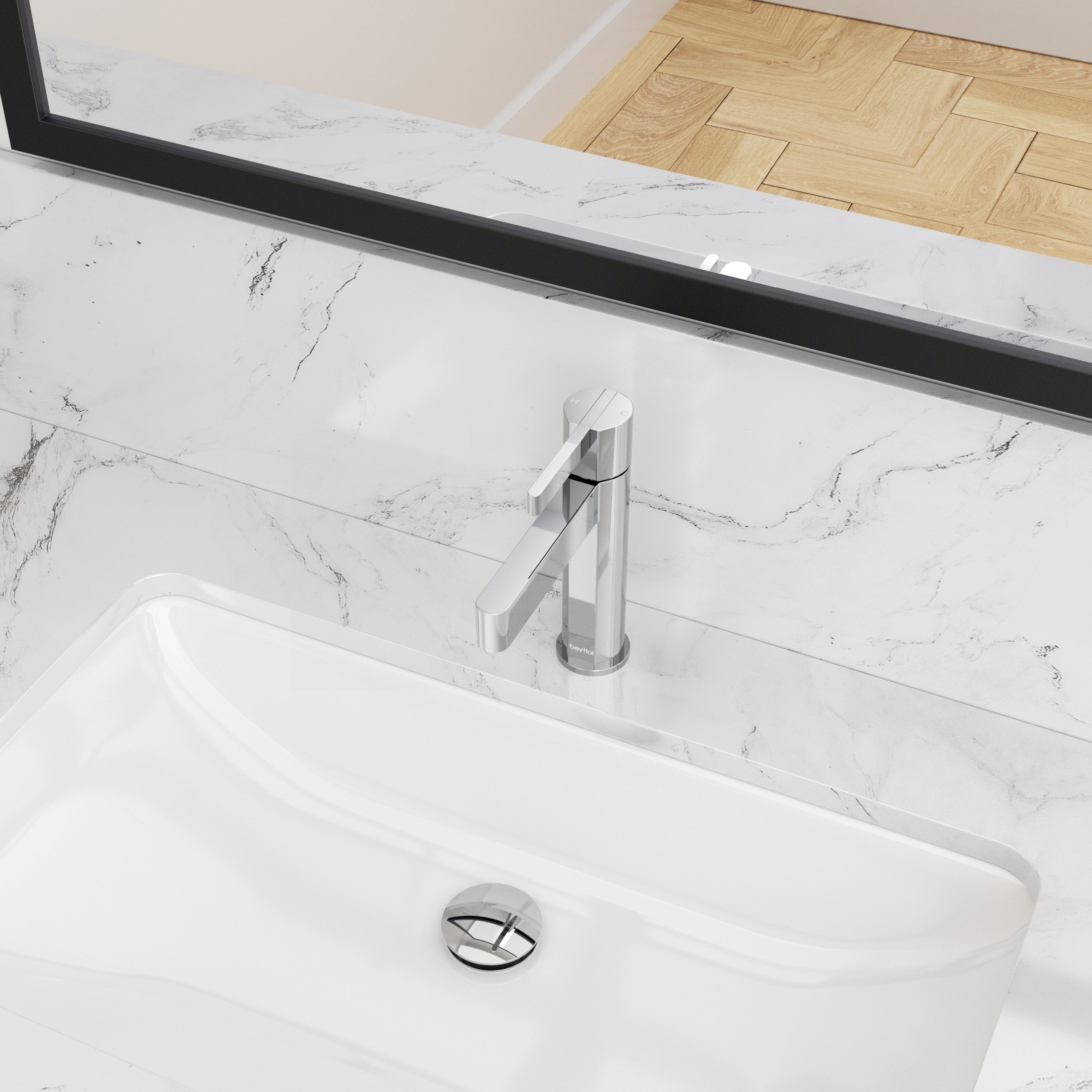Single Handle Brass Bathroom Faucet with Supply line