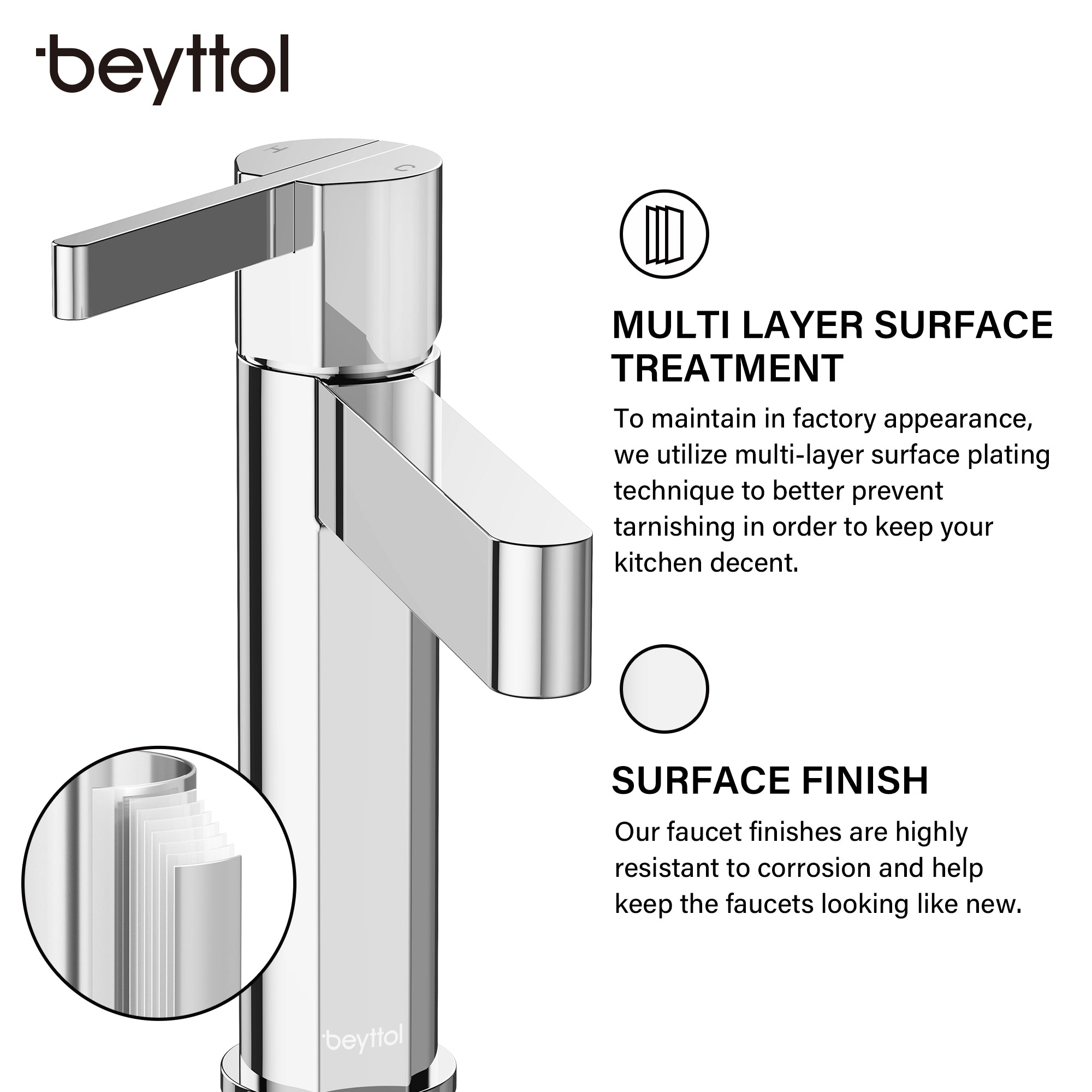 Single Handle Single Hole Brass Bathroom Faucet Set with Drainer