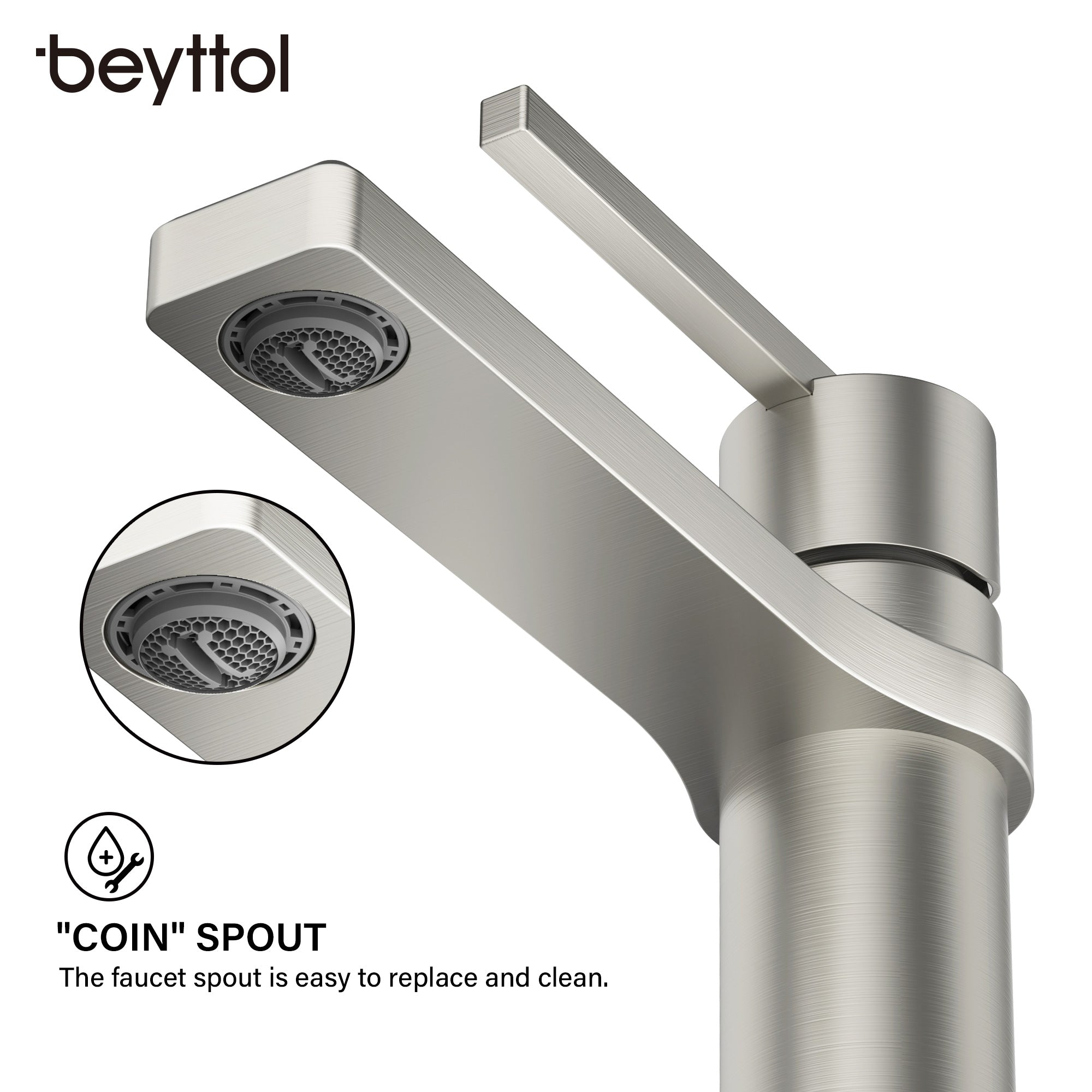 Single Handle Single Hole Brass Bathroom Faucet Set with Drainer
