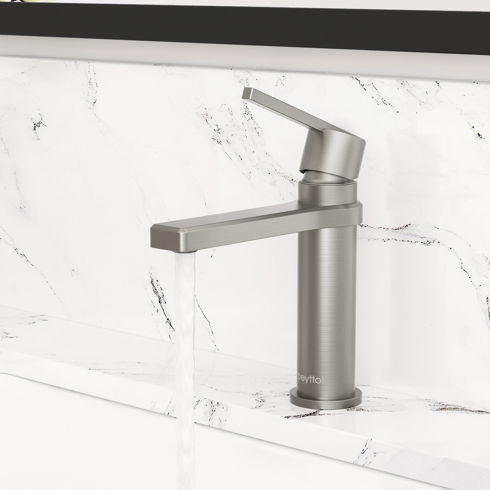Single Handle Single Hole Brass Bathroom Faucet Set with Drainer