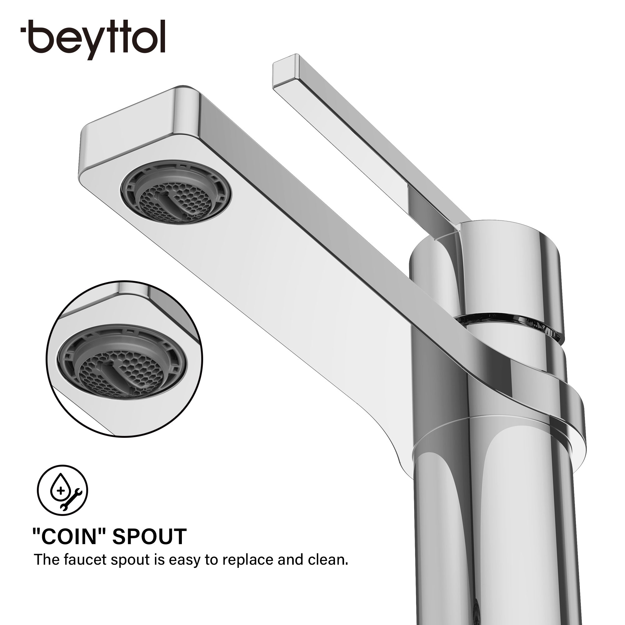 Single Handle Single Hole Brass Bathroom Faucet Set with Drainer