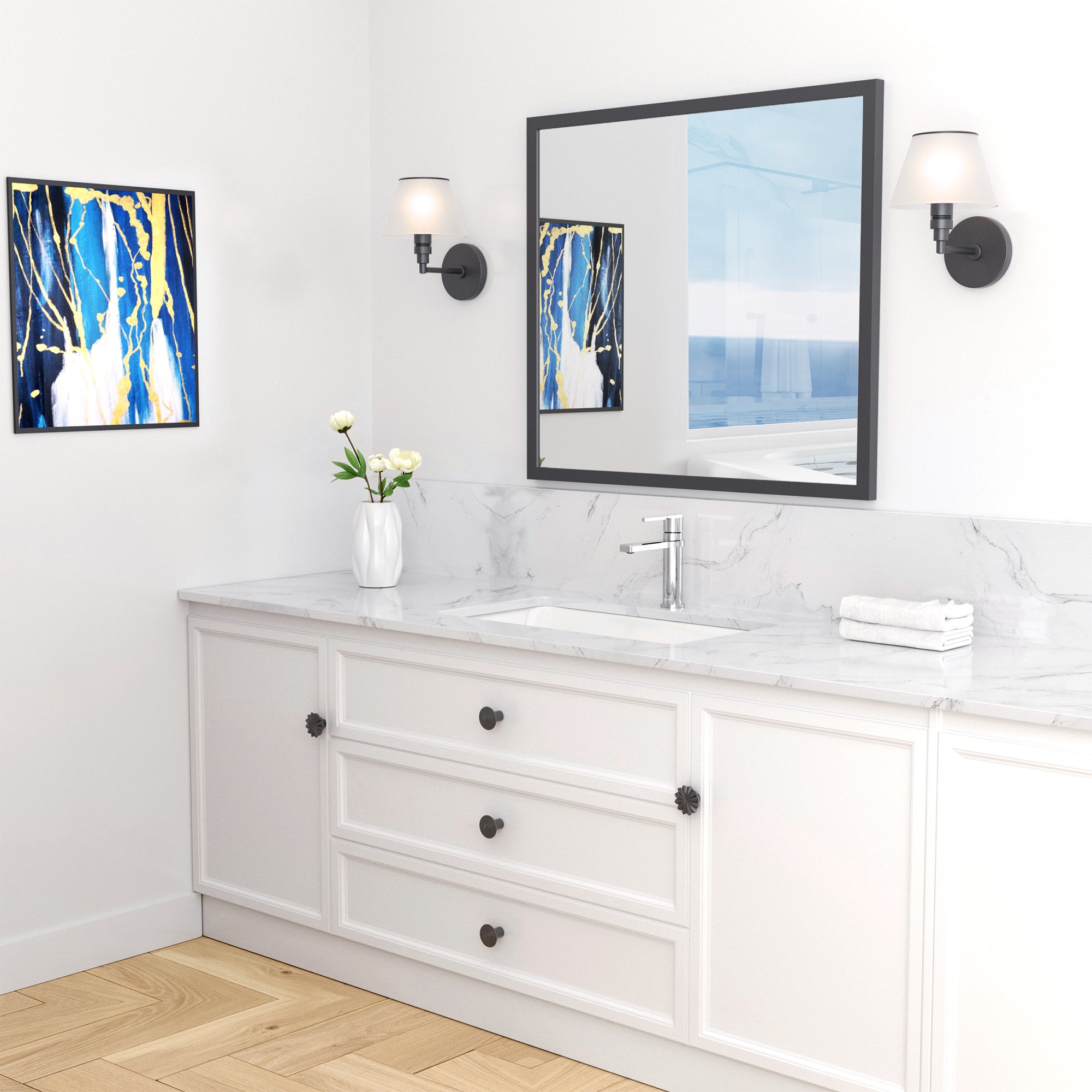 Single Handle Single Hole Brass Bathroom Faucet Set with Drainer