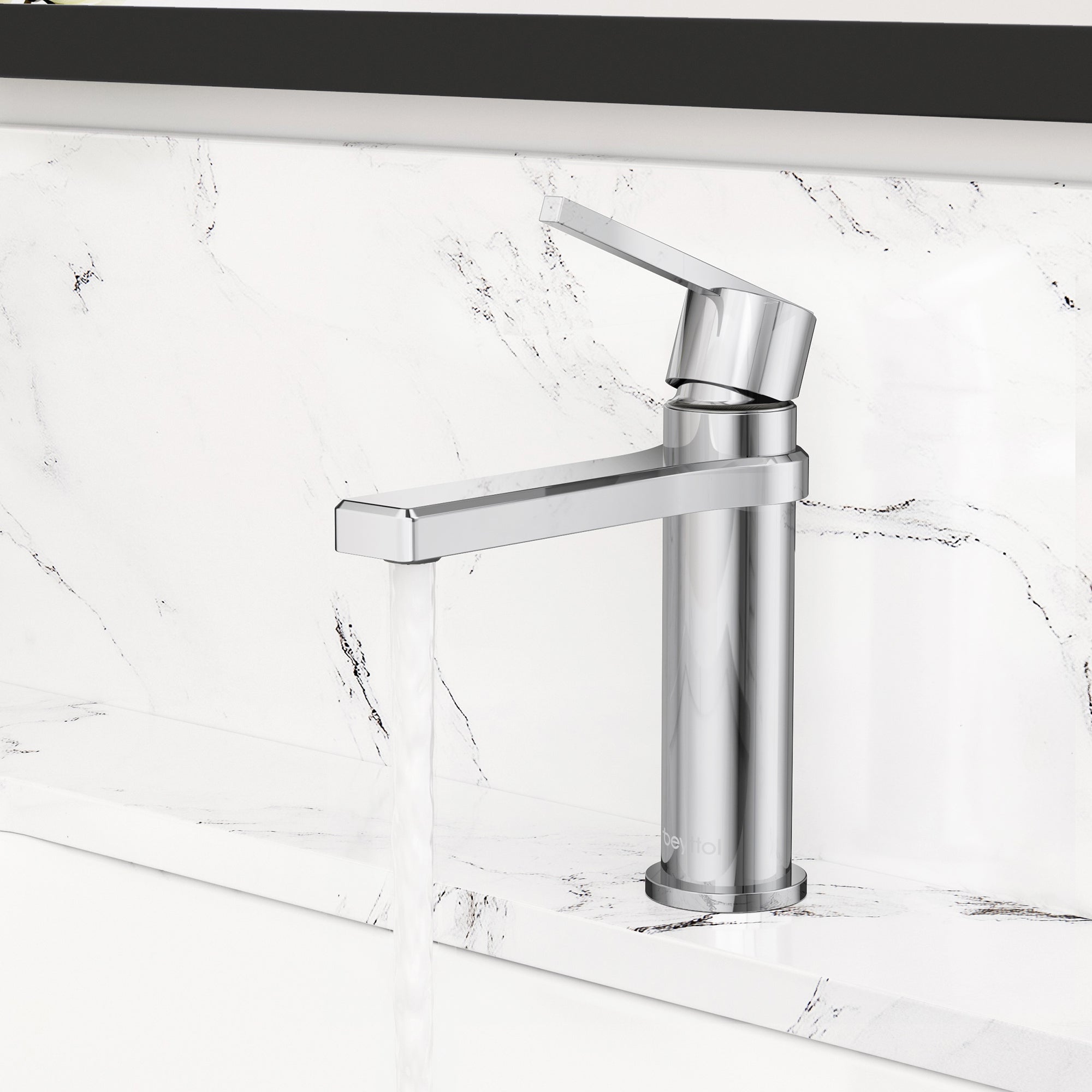 Single Handle Single Hole Brass Bathroom Faucet Set with Drainer