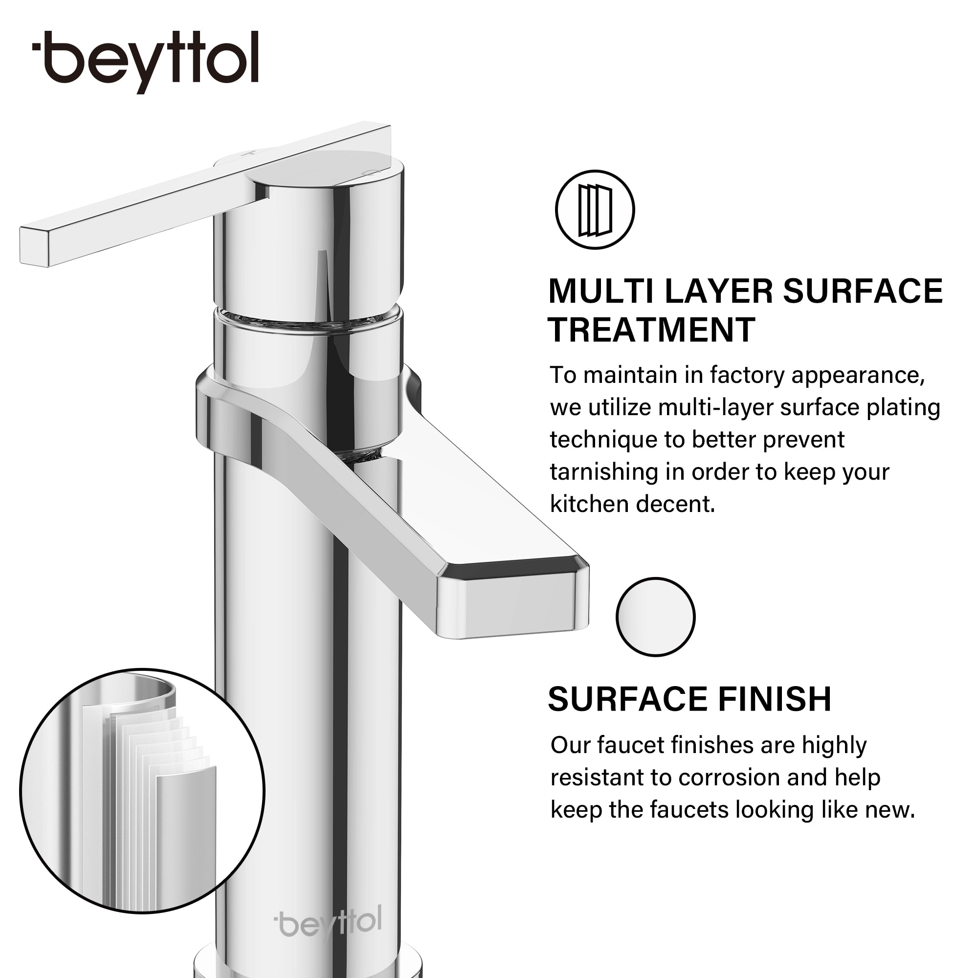 Single Handle Single Hole Brass Bathroom Faucet Set with Drainer