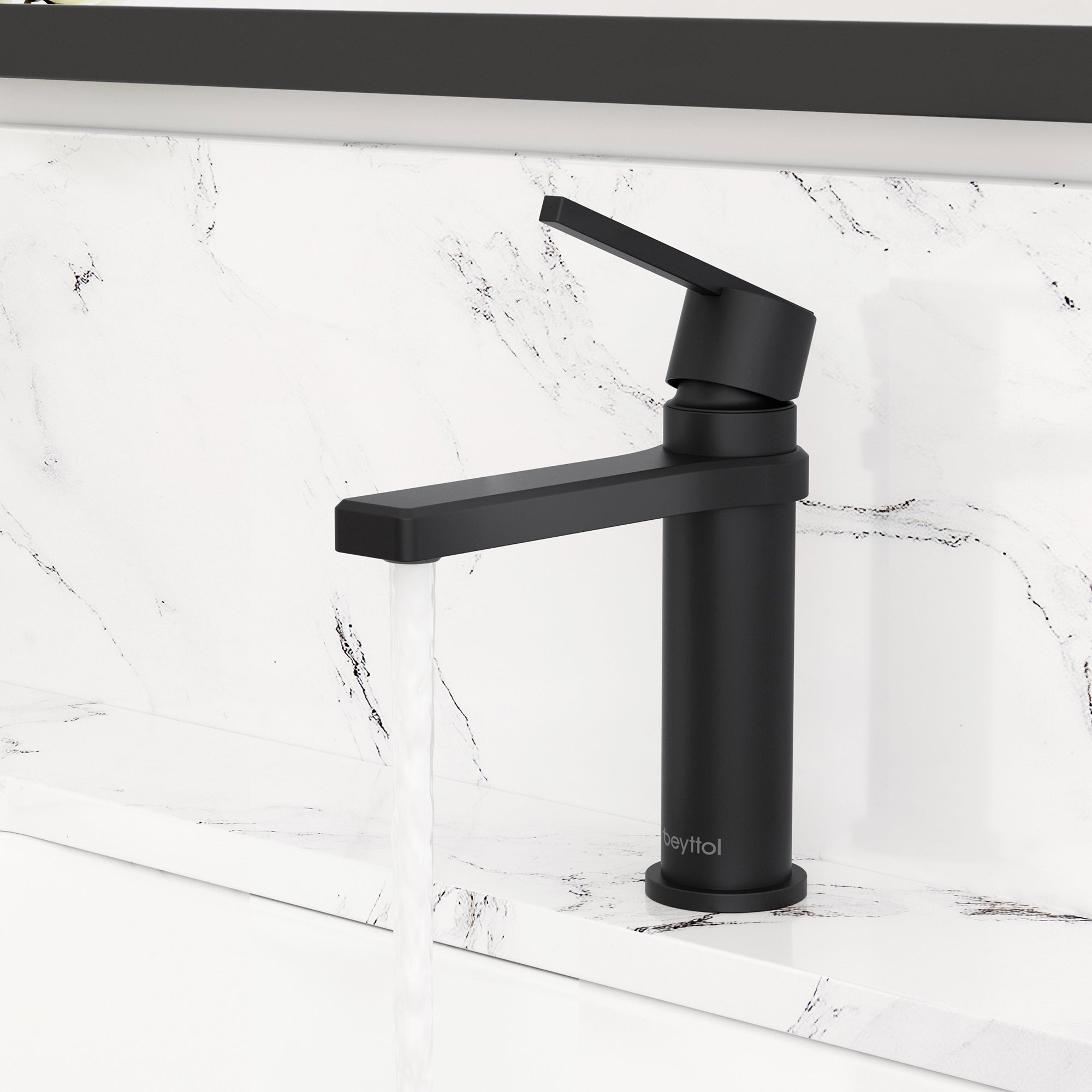 Single Handle Single Hole Brass Bathroom Faucet Set with Drainer