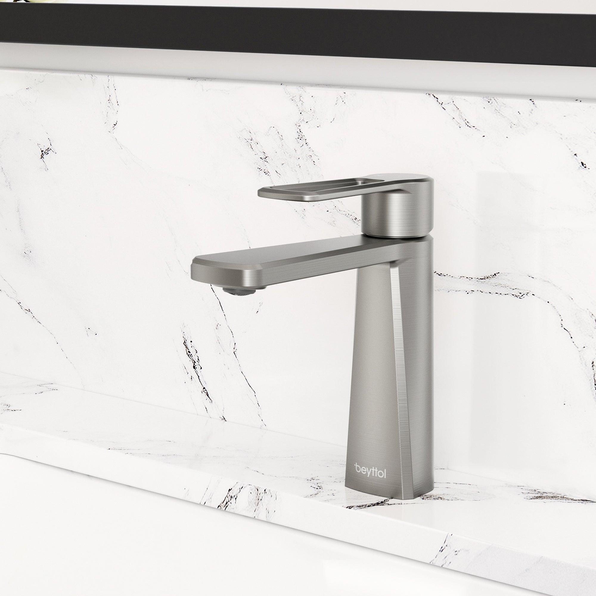 Single Handle Single Hole Brass Bathroom Faucet Set with Drainer11