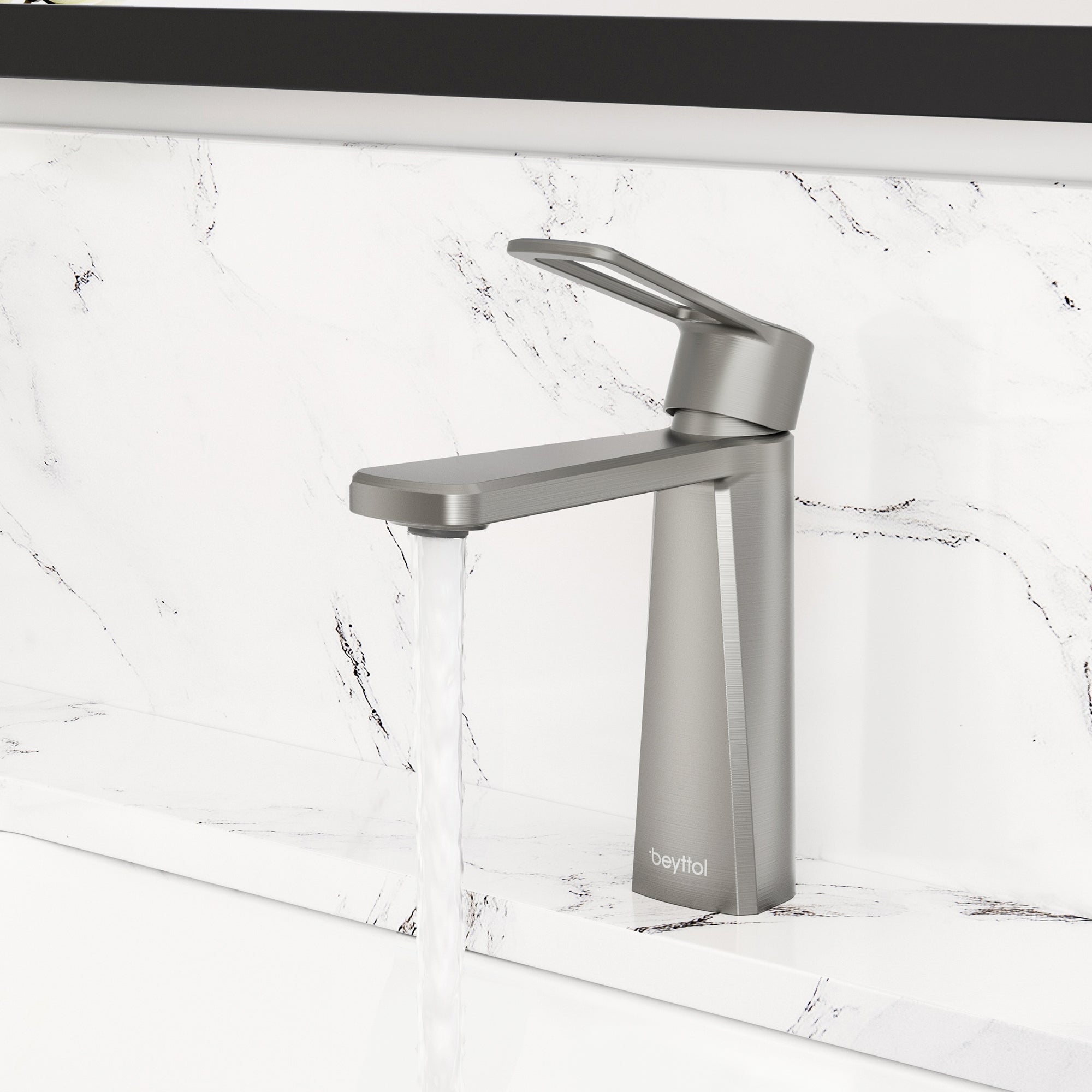 Single Handle Single Hole Brass Bathroom Faucet Set with Drainer11