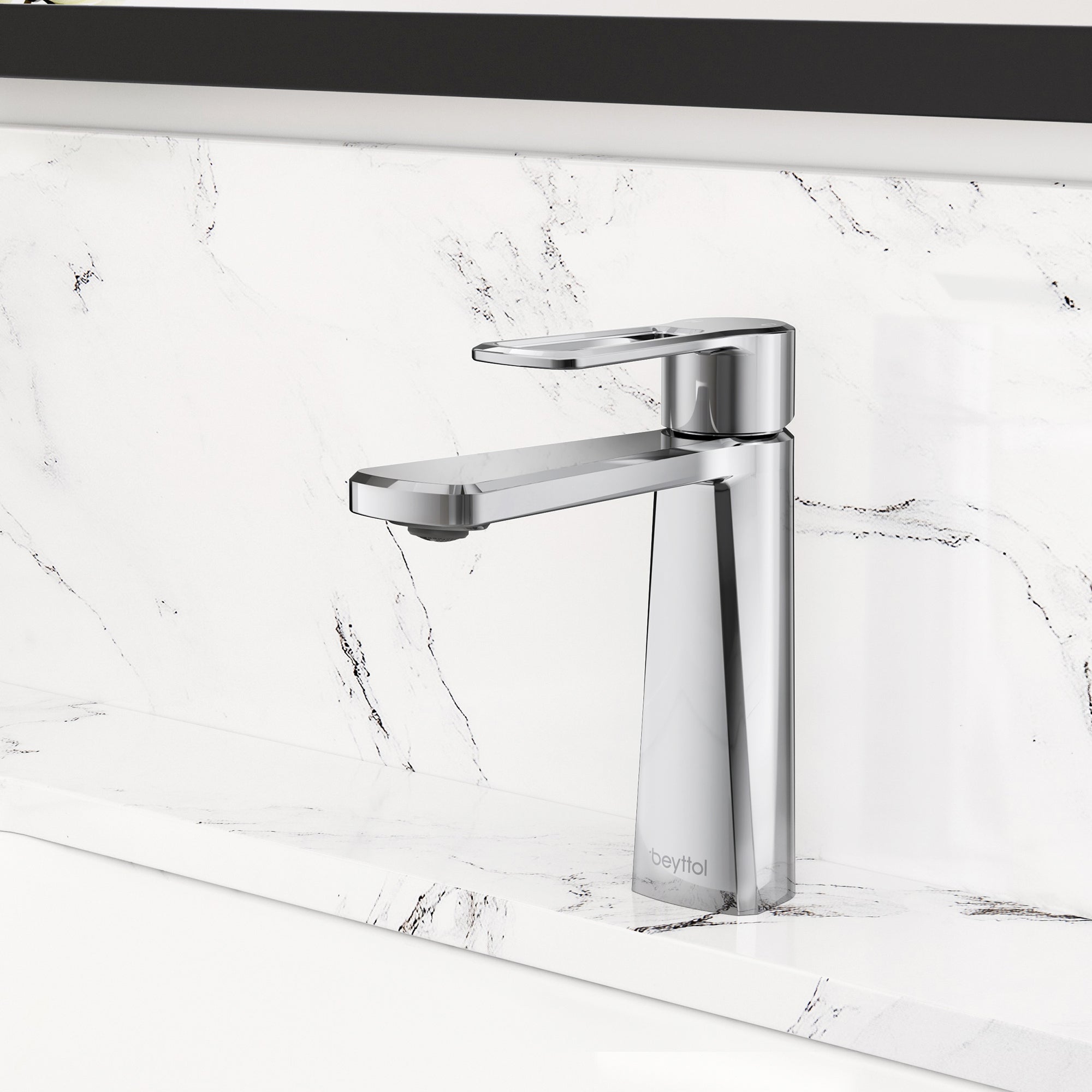 Single Handle Single Hole Brass Bathroom Faucet Set with Drainer11