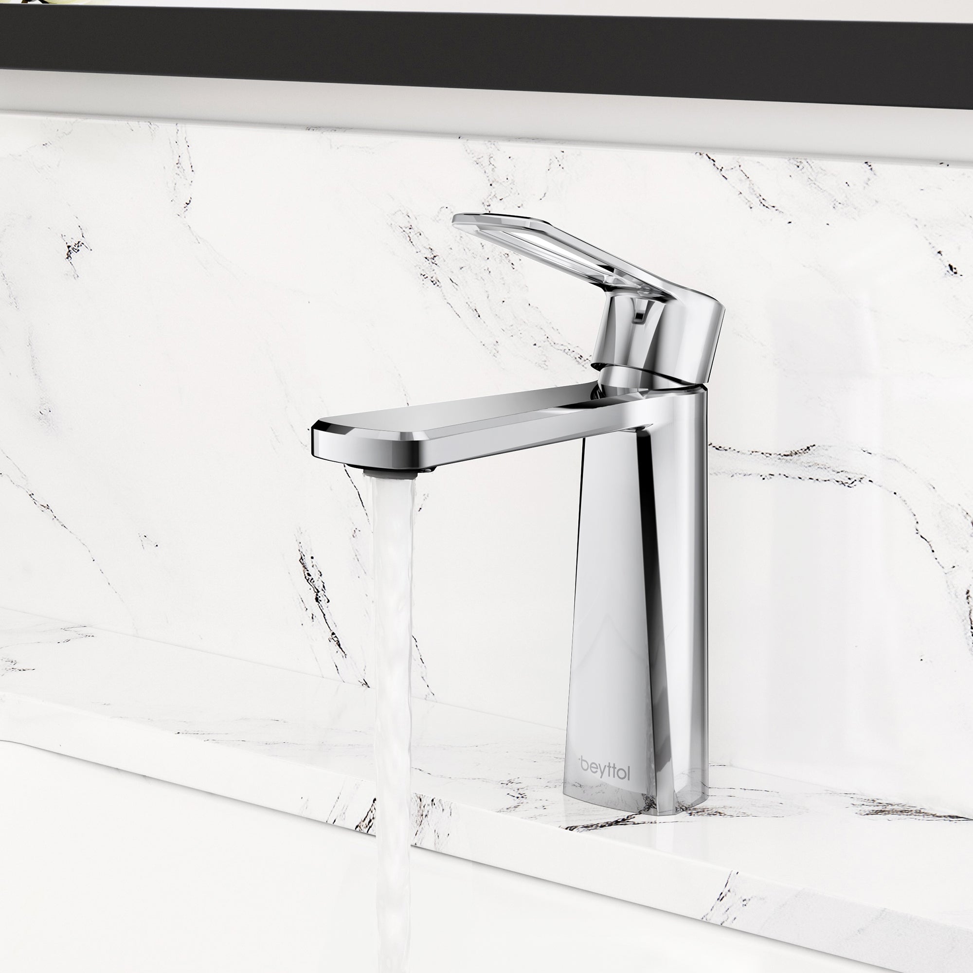 Single Handle Single Hole Brass Bathroom Faucet Set with Drainer11
