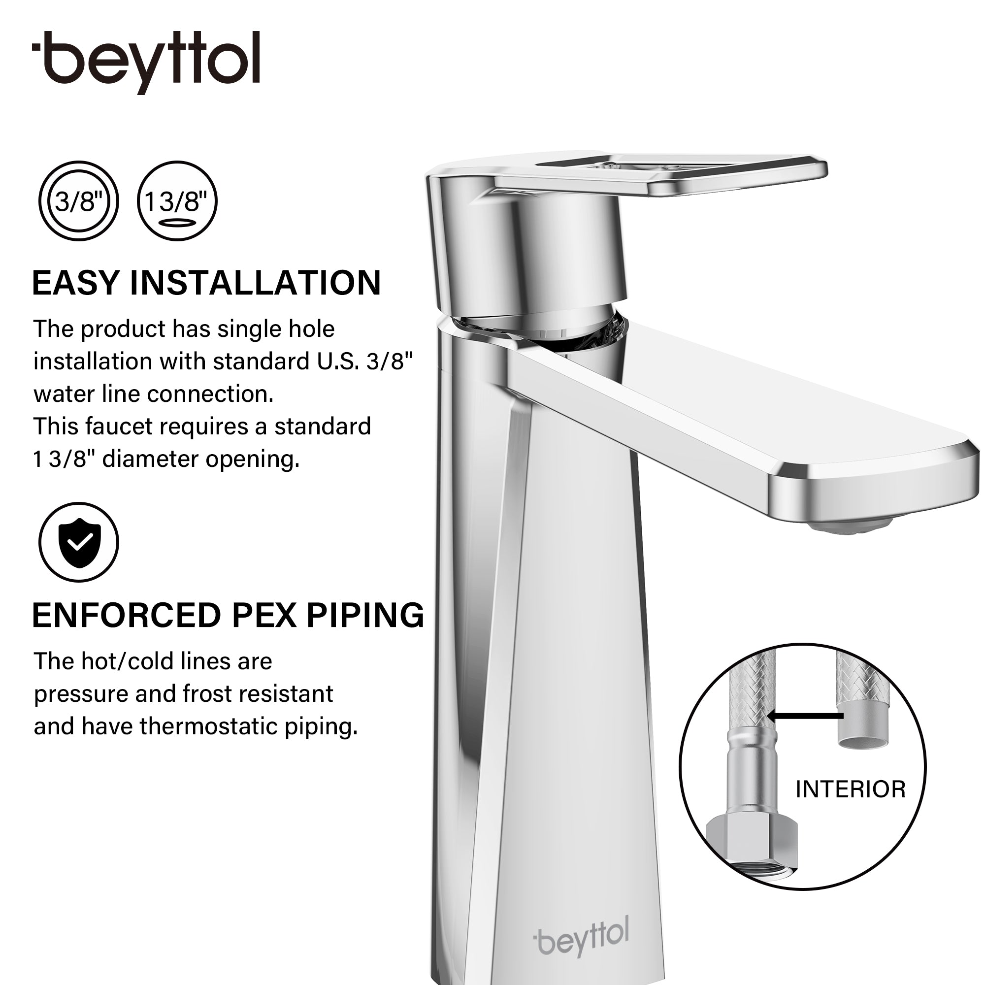 Single Handle Single Hole Brass Bathroom Faucet Set with Drainer11