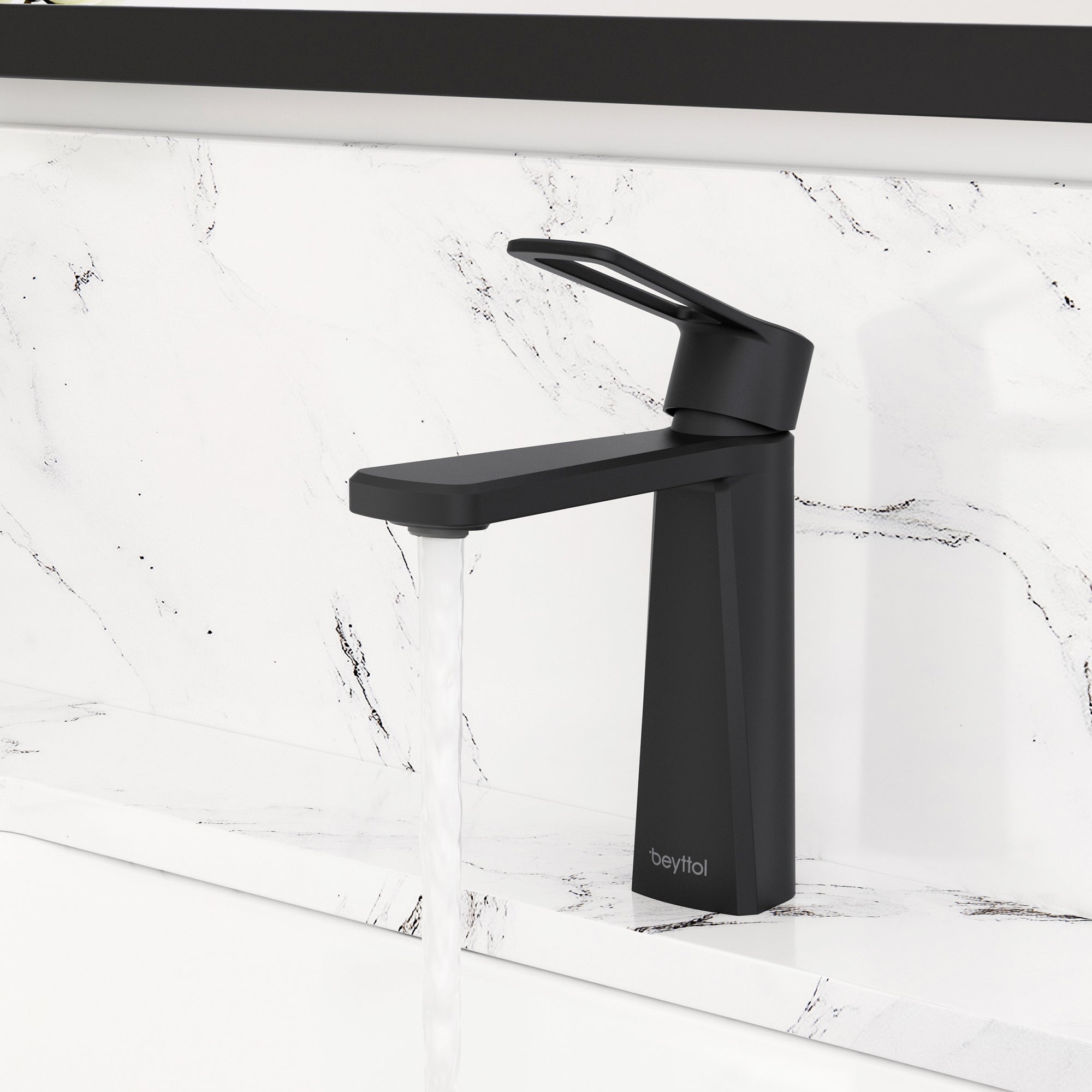 Single Handle Single Hole Brass Bathroom Faucet Set with Drainer11