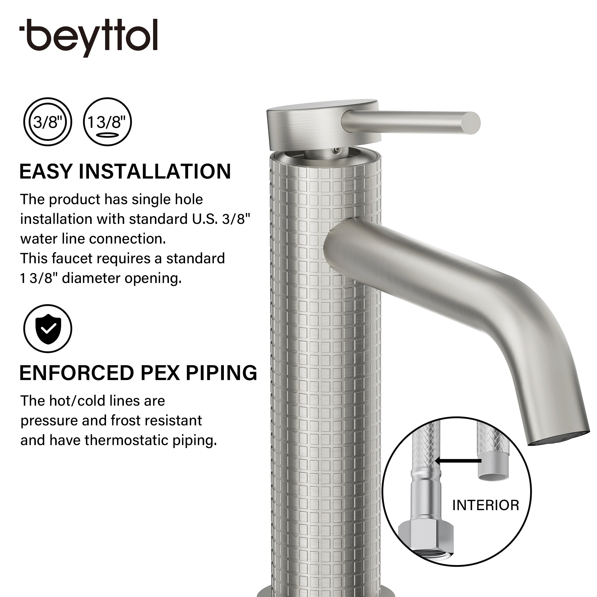 Single Handle Single Hole Brass Bathroom Faucet Set with Drainer11