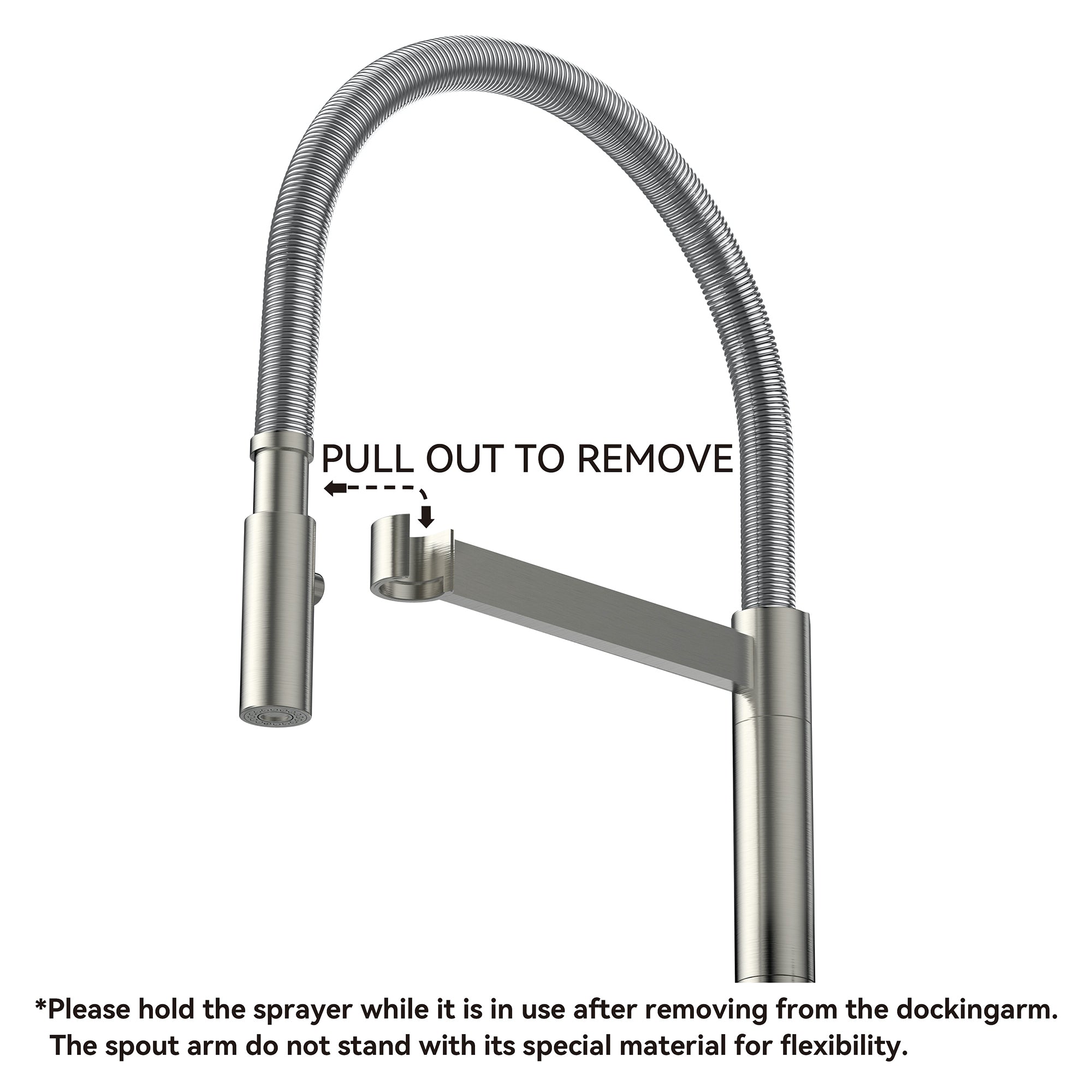 Single Handle Deck Mounted High Arc Pull Down Brass Kitchen Faucet