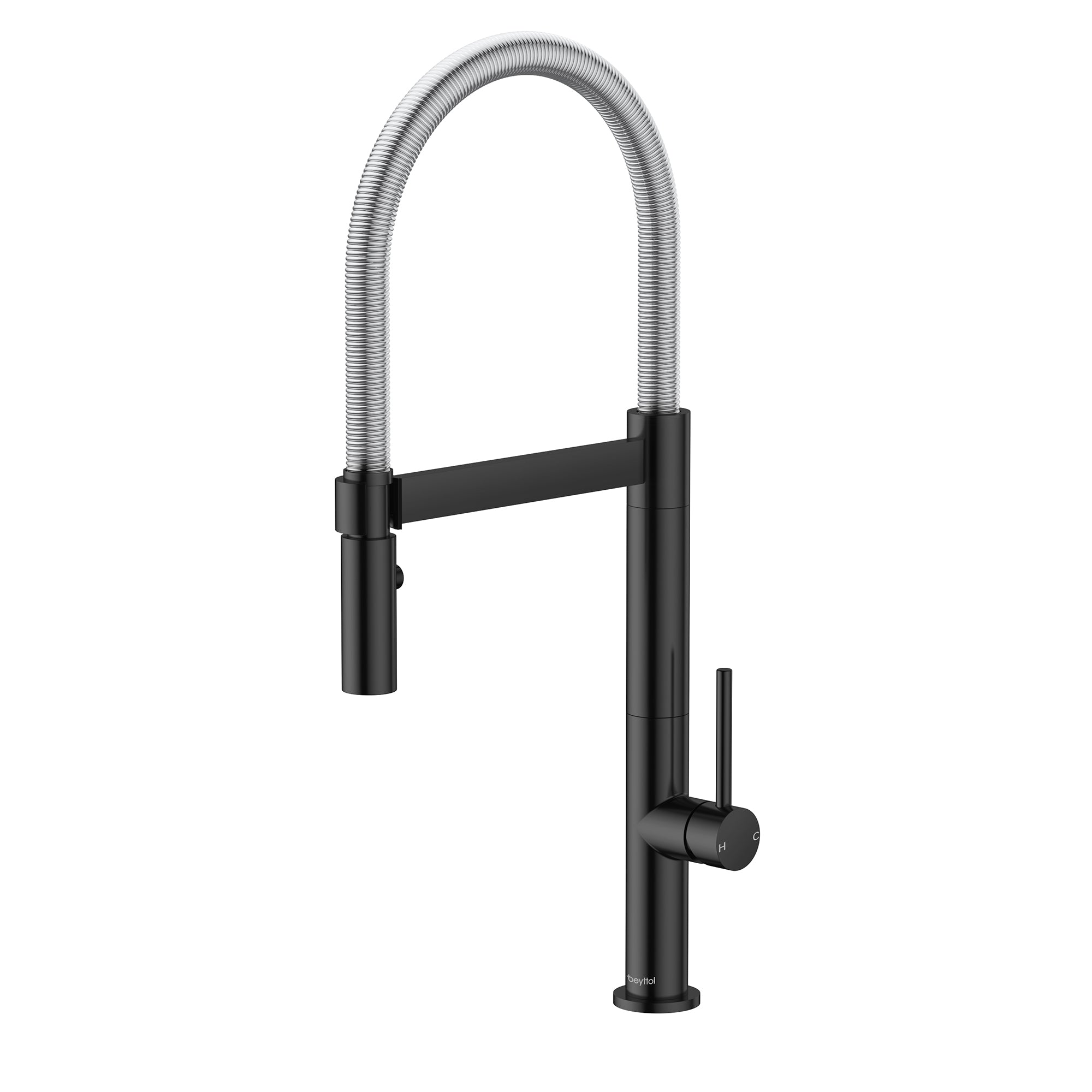 Single Handle Deck Mounted High Arc Pull Down Brass Kitchen Faucet