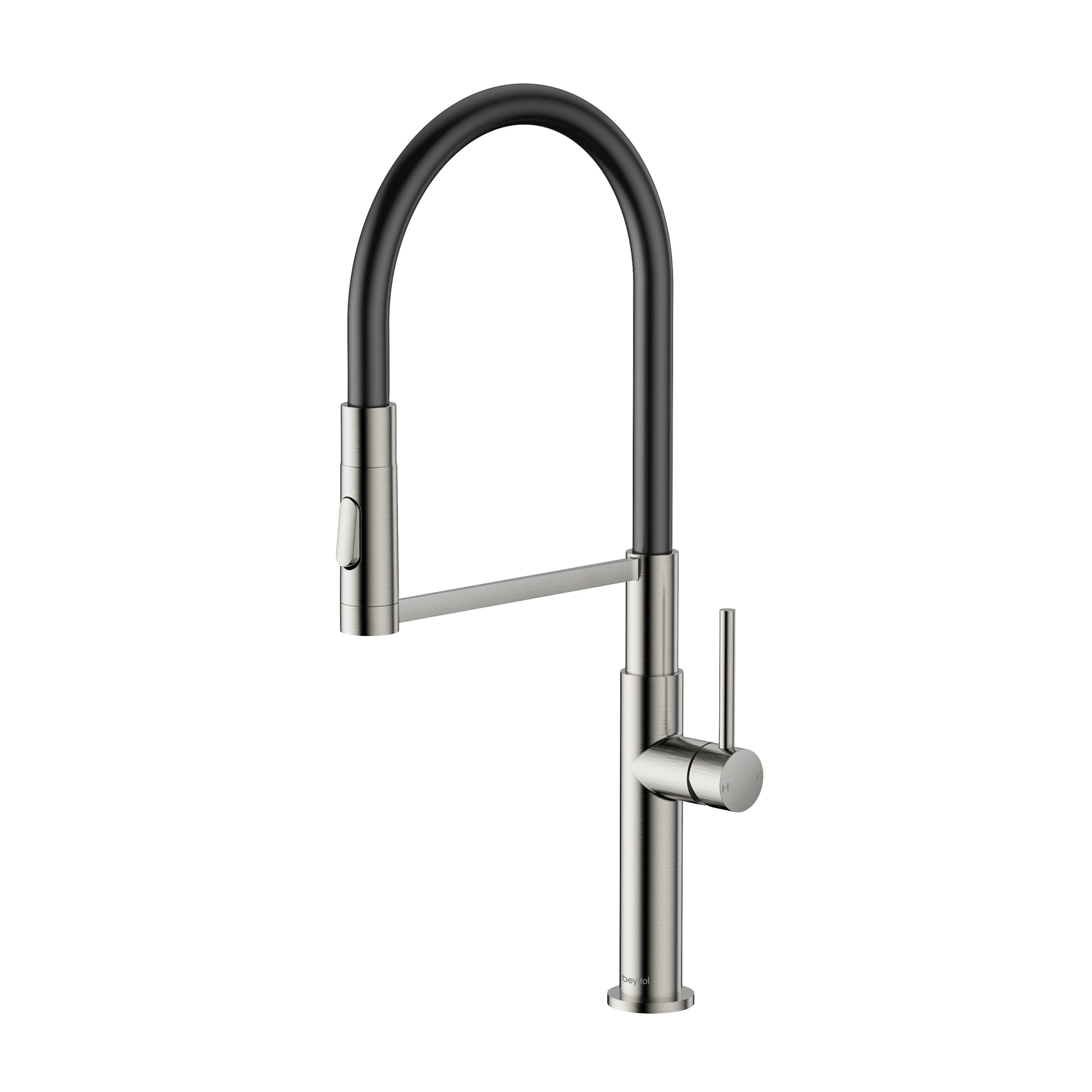 Single Handle Deck Mounted High Arc Pull Down Brass Kitchen Faucet