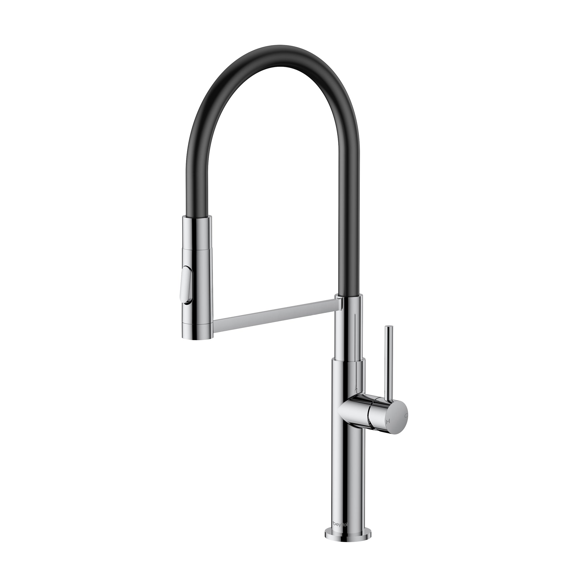 Single Handle Deck Mounted High Arc Pull Down Brass Kitchen Faucet