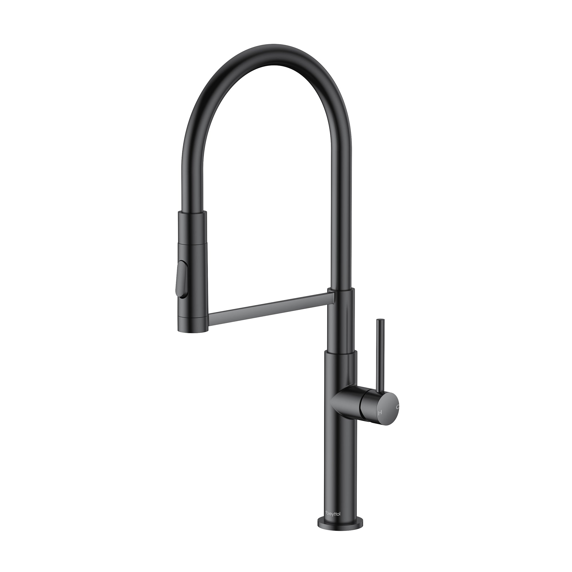 Single Handle Deck Mounted High Arc Pull Down Brass Kitchen Faucet
