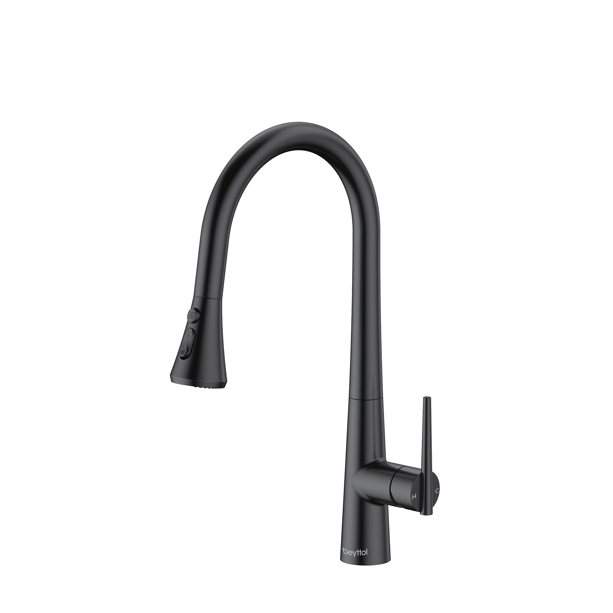 Single Handle Deck Mounted High Arc Pull Down Brass Kitchen Faucet