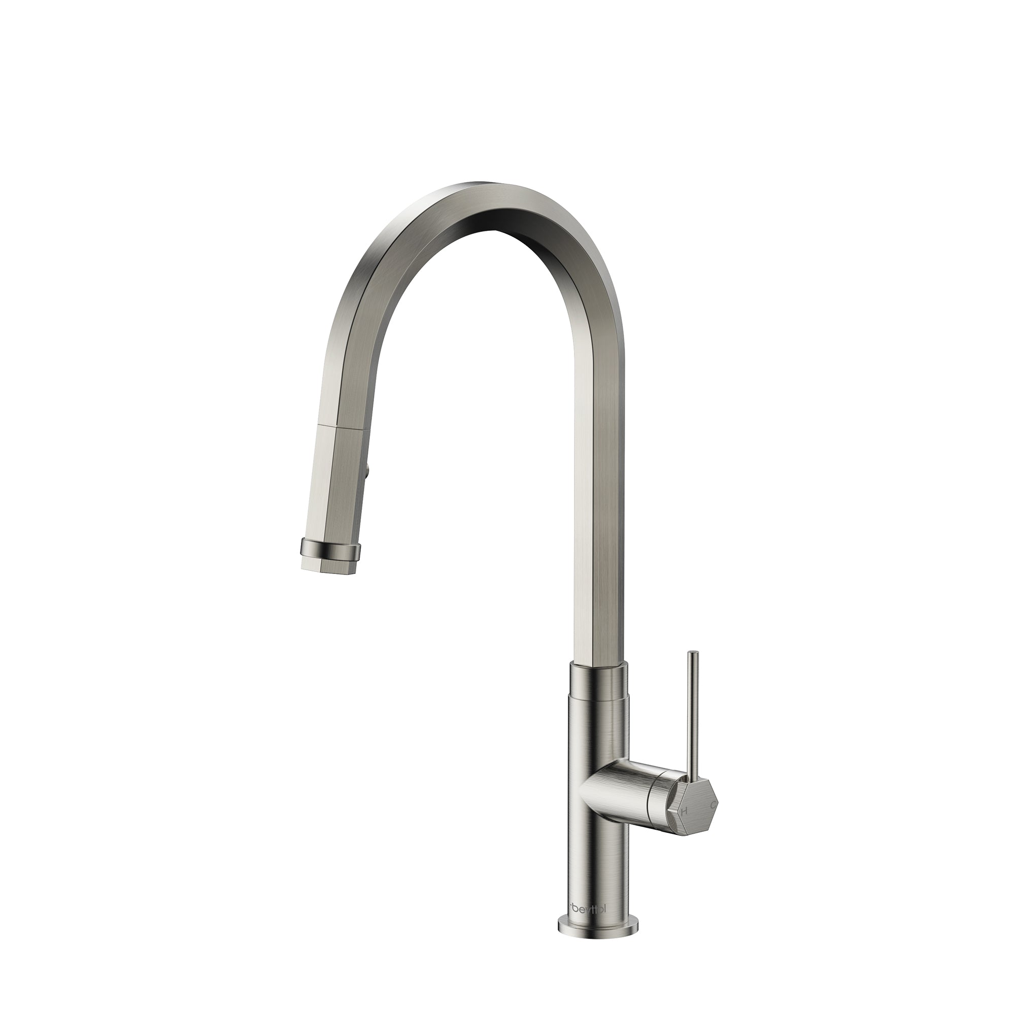 Single Handle Deck Mounted High Arc Pull Down Brass Kitchen Faucet