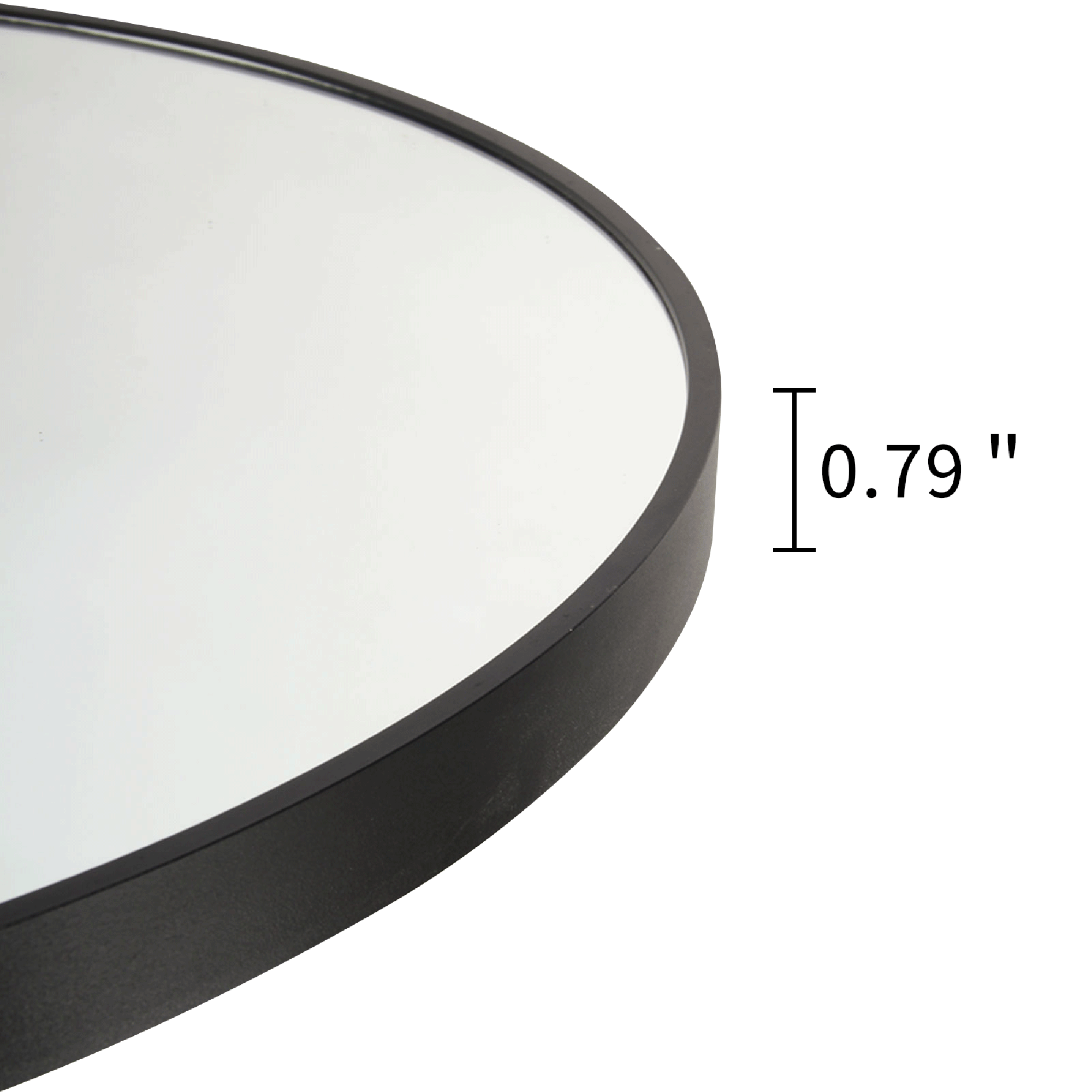 30 inch Round Wall Mounted Bathroom Vanity Mirror with Matte Black Border