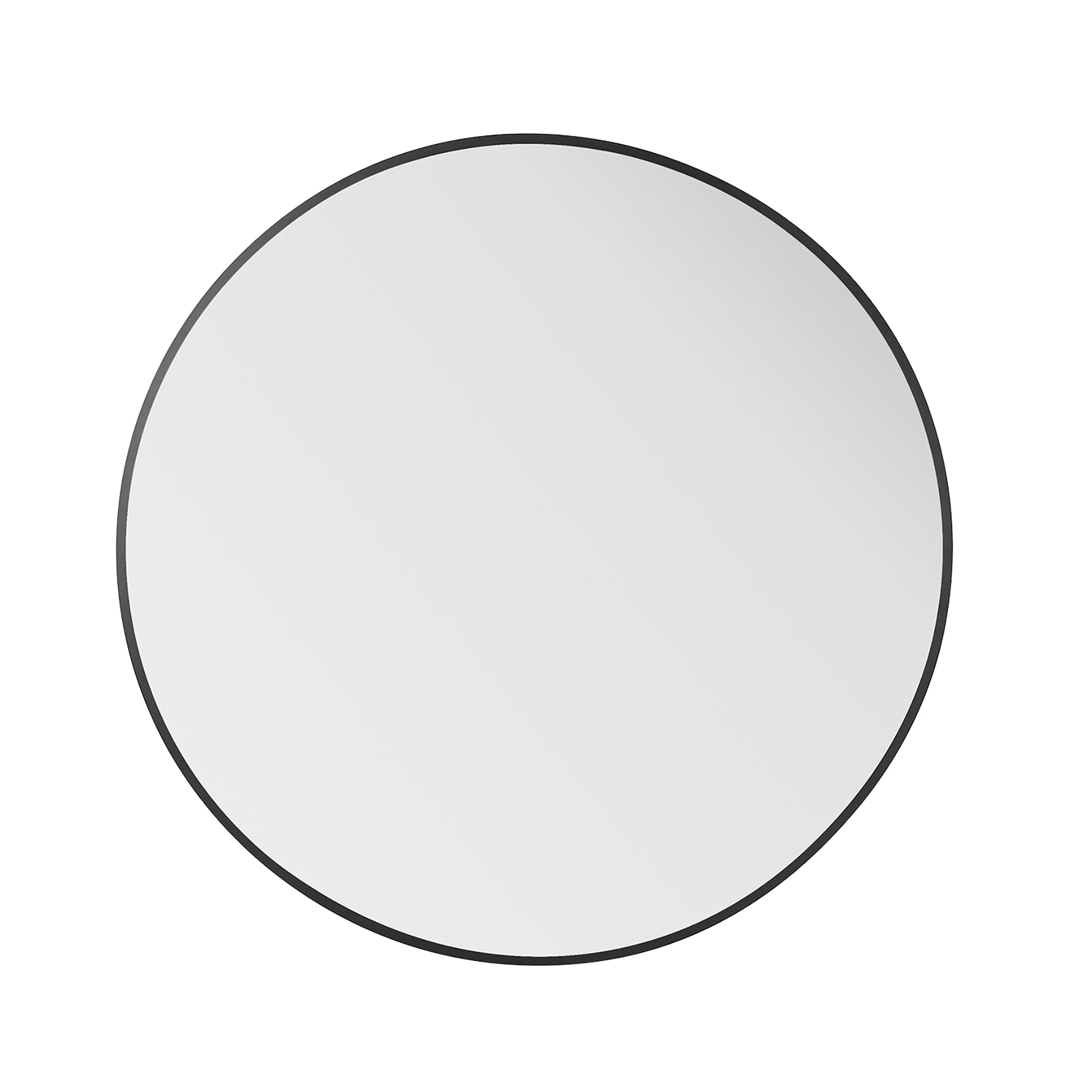 30 inch Round Wall Mounted Bathroom Vanity Mirror with Matte Black Border