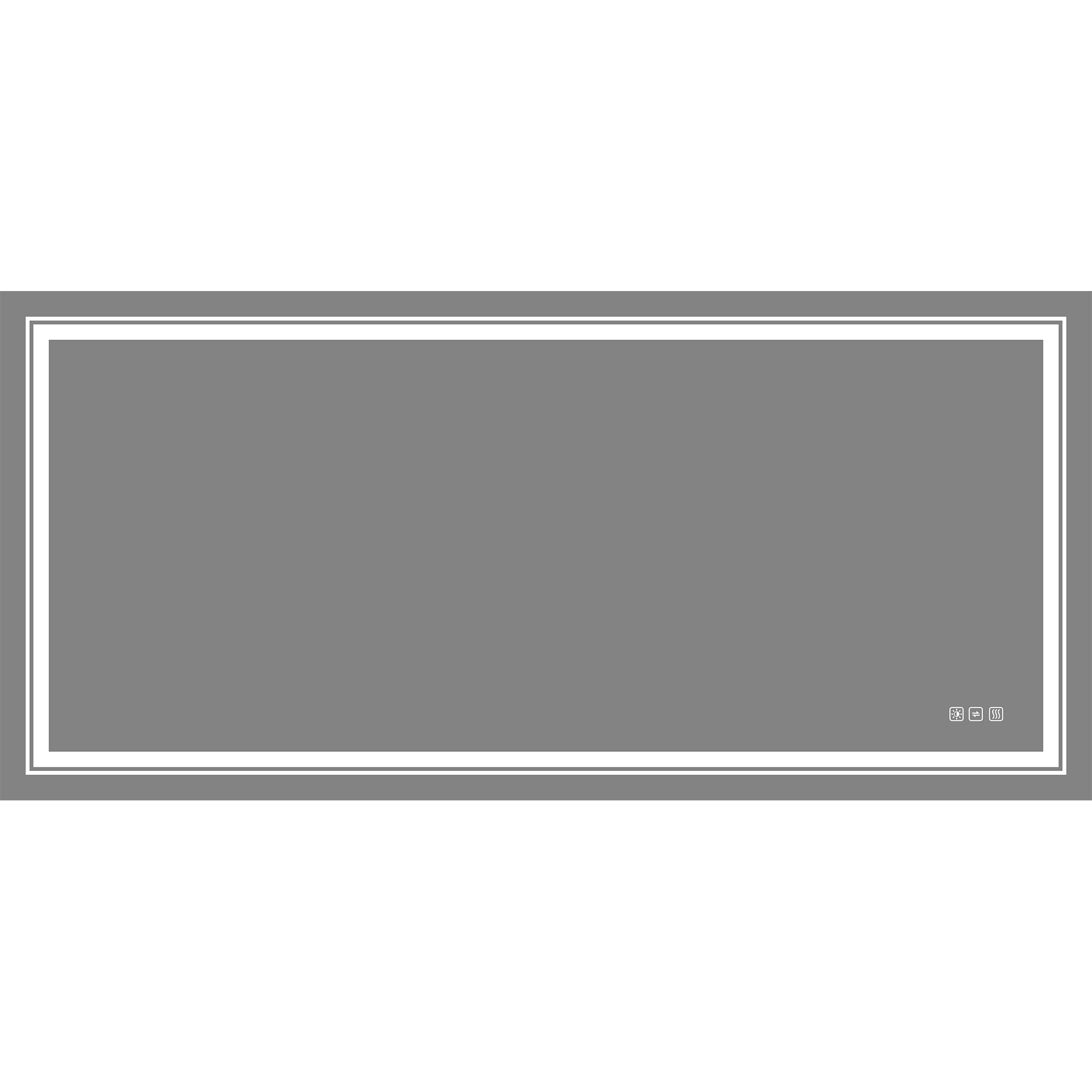Rectangular Frameless Dimmable Wall Mounted LED Bathroom Mirror