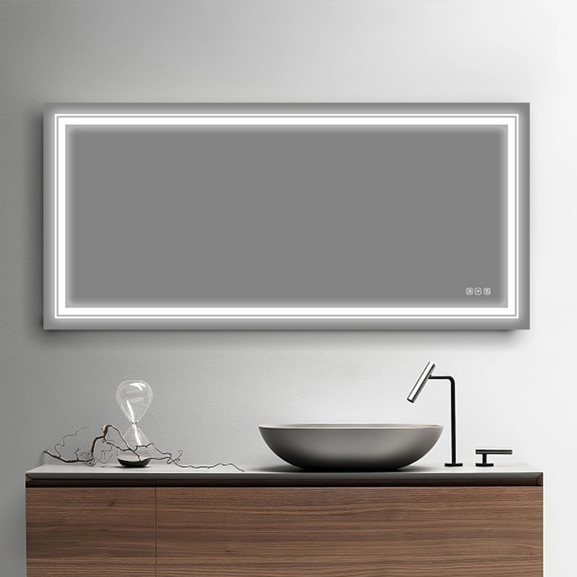 Rectangular Frameless Dimmable Wall Mounted LED Bathroom Mirror