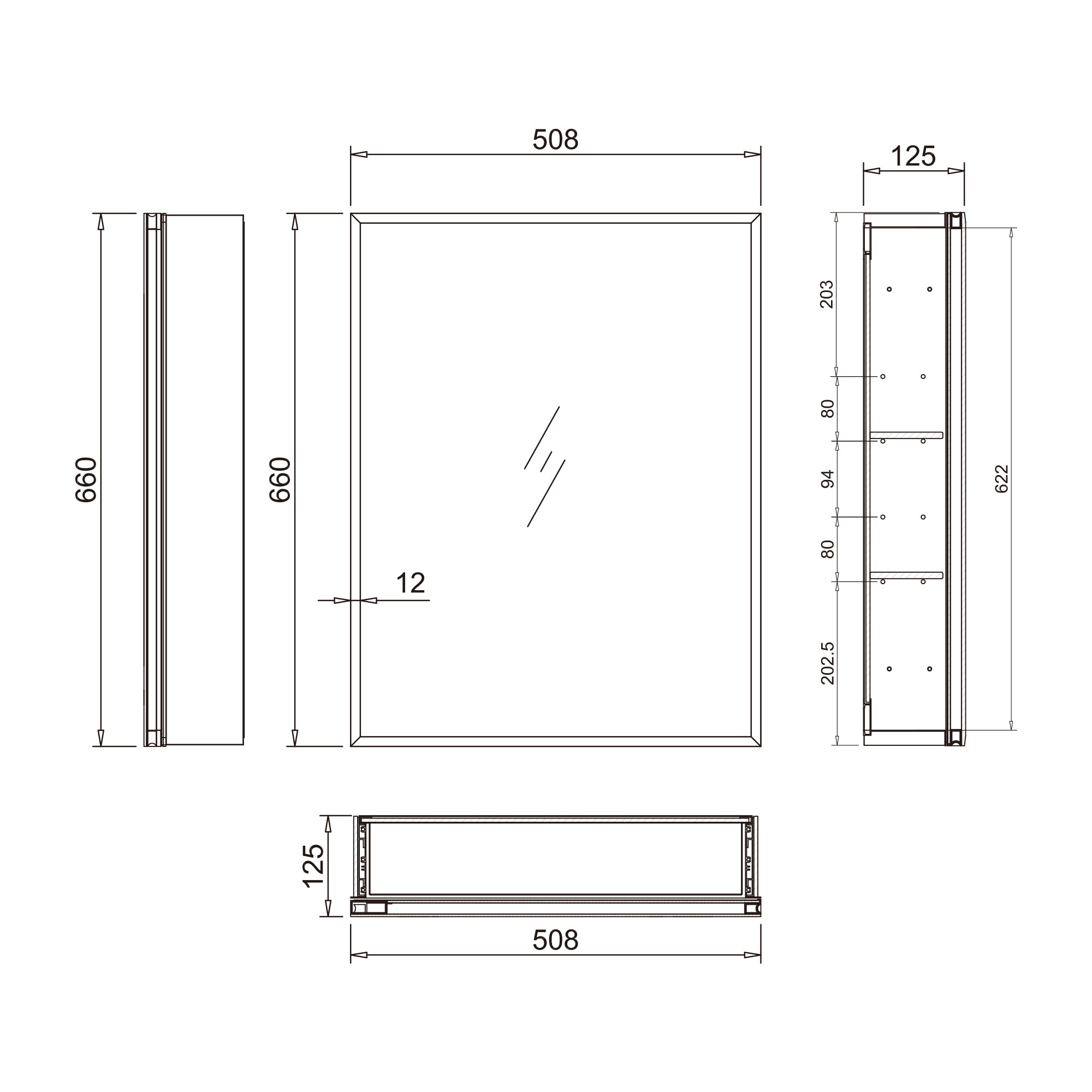 20" x 26" Aluminum Surface Mount Medicine Cabinet with Mirror