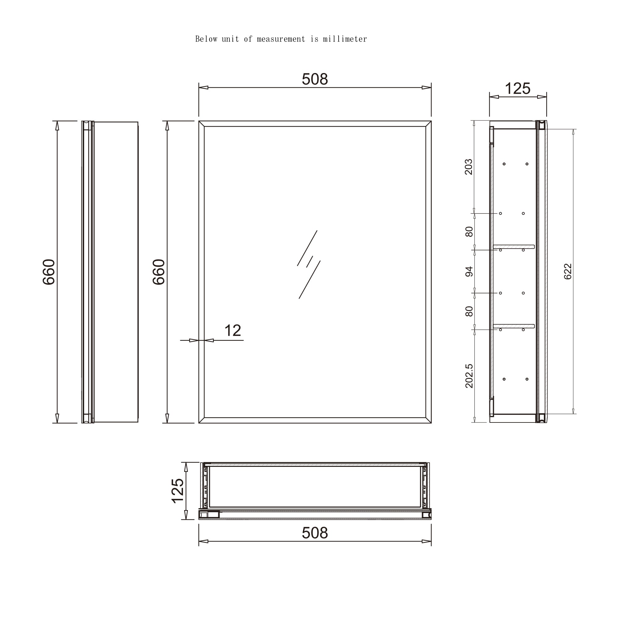 20" x 26" Aluminum Surface Mount Medicine Cabinet with Mirror