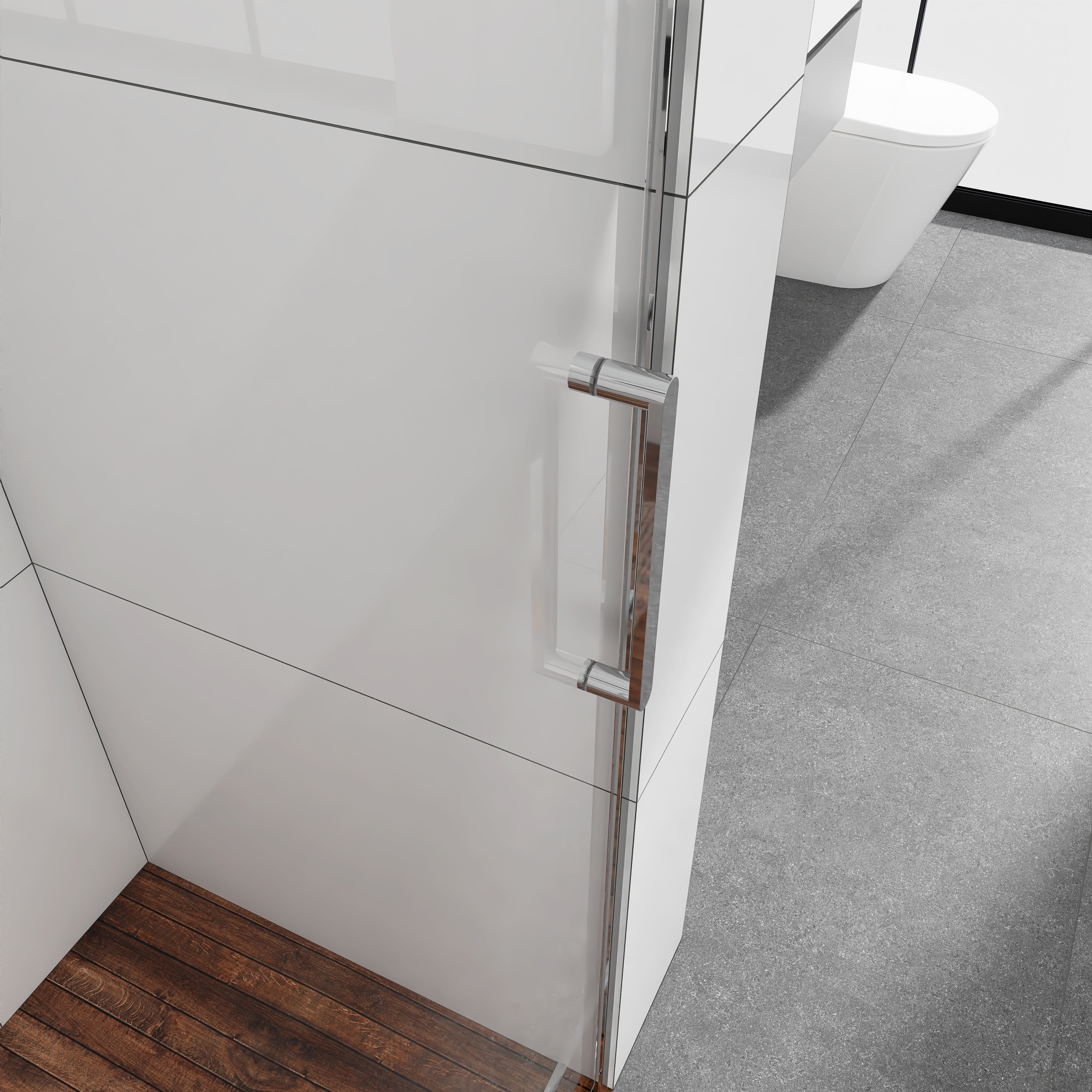 Sliding Frameless Shower Door with Tempered Glass