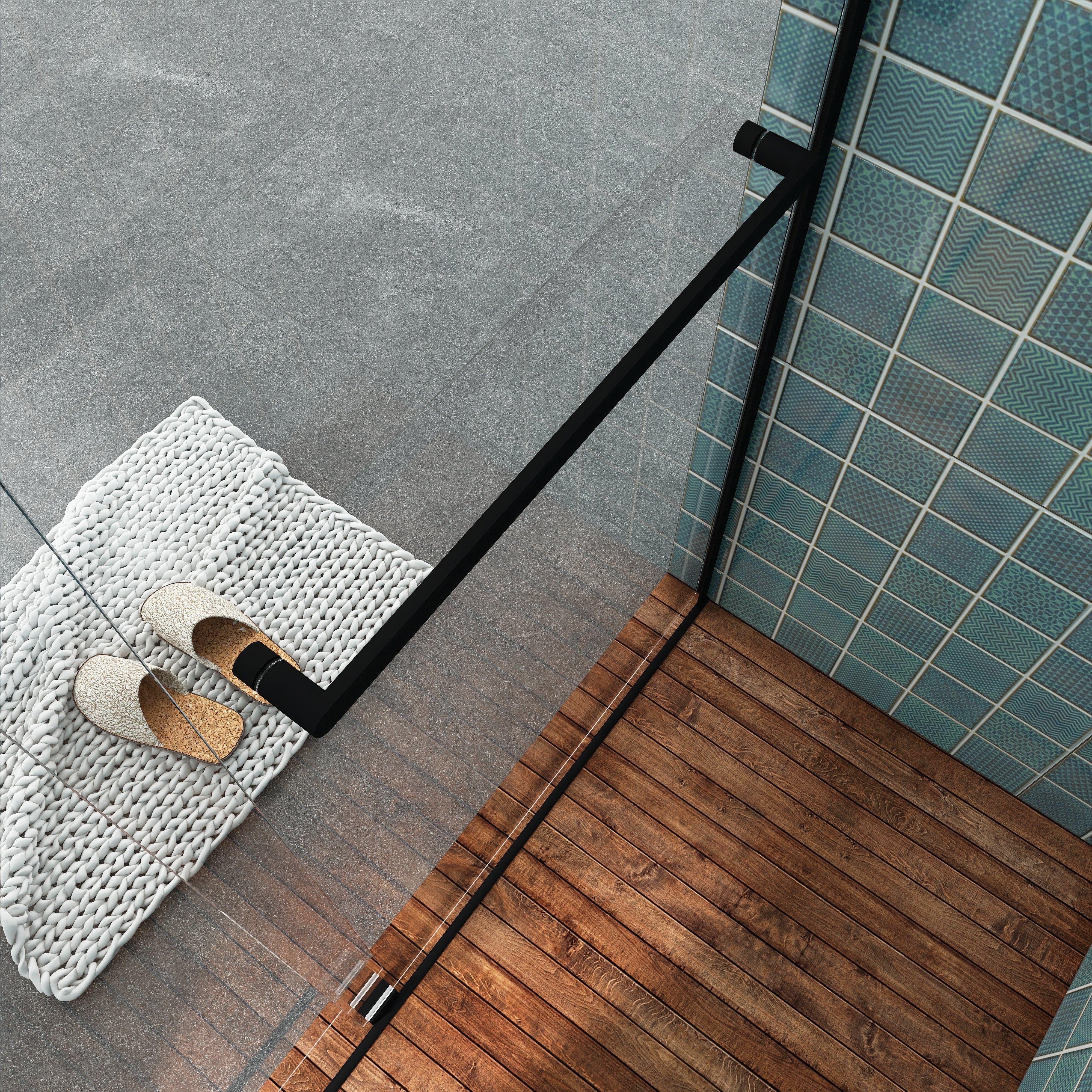 Sliding Frameless Shower Door with Tempered Glass