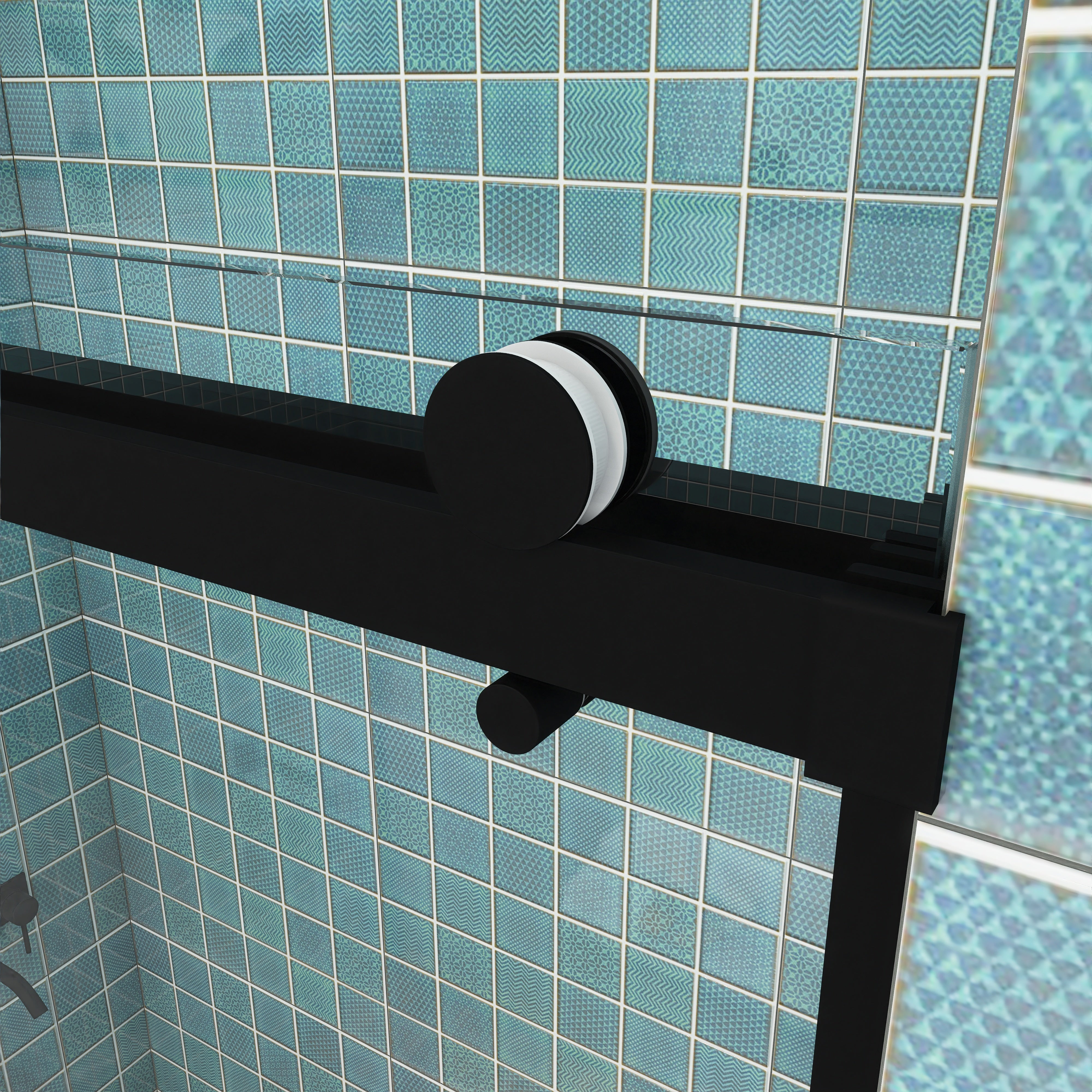 Sliding Frameless Shower Door with Tempered Glass