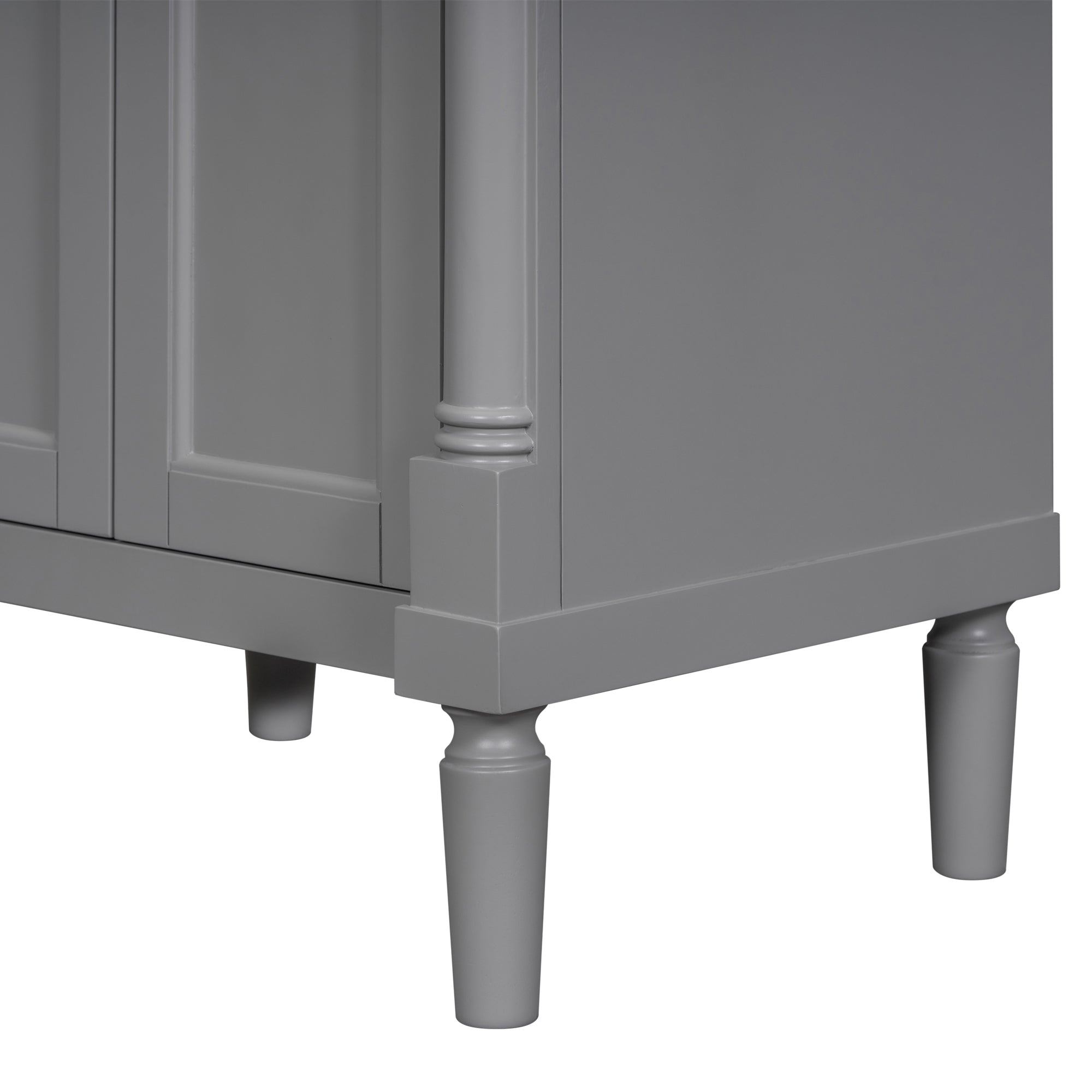 24'' Freestanding Bathroom Vanity Set in Blue with Integrated Resin Sink and Open Shelf