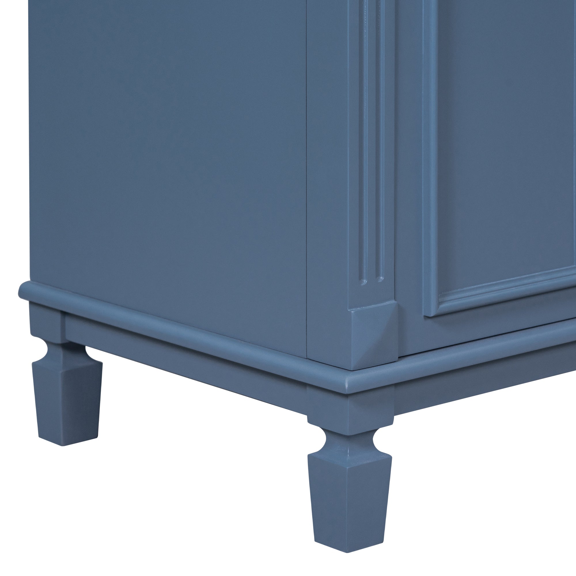 24'' Freestanding Bathroom Vanity Set in Blue with Integrated Resin Sink and Open Shelf
