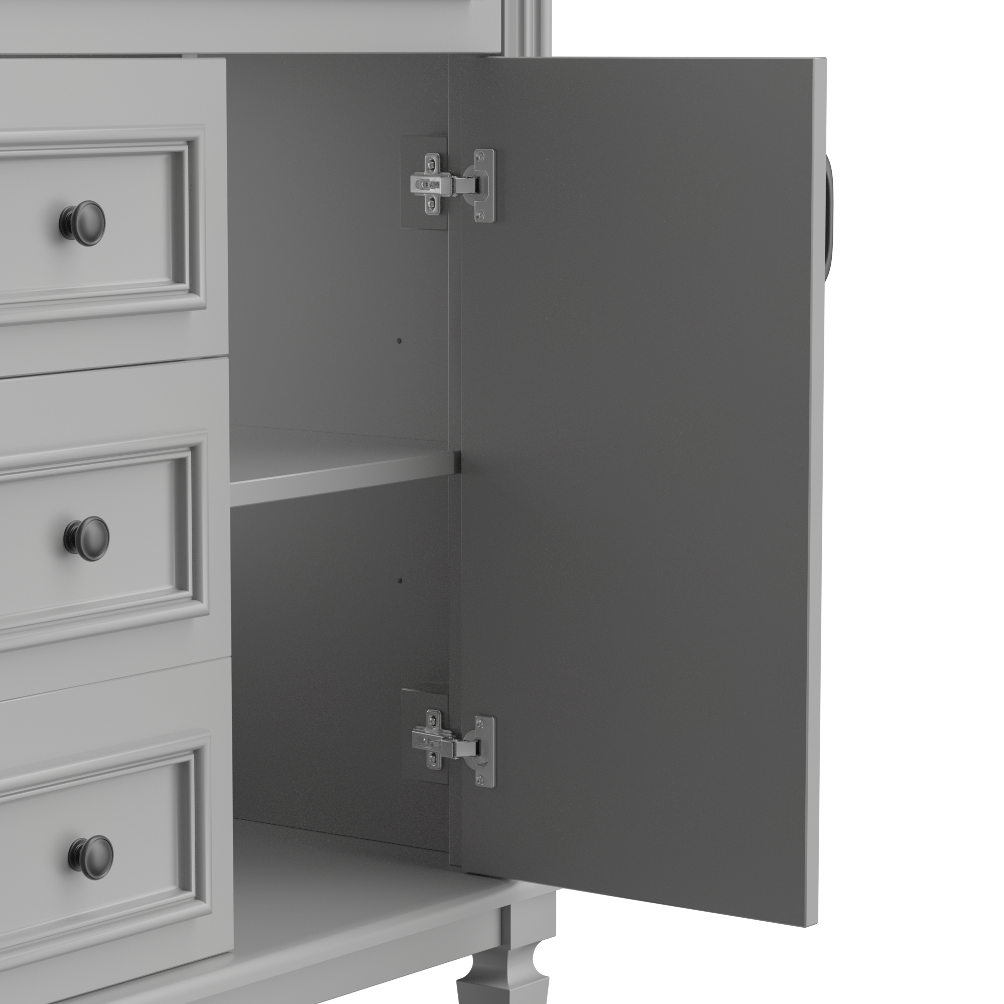 36'' Freestanding Bathroom Vanity Set in Blue with Integrated Resin Sink and Drawers