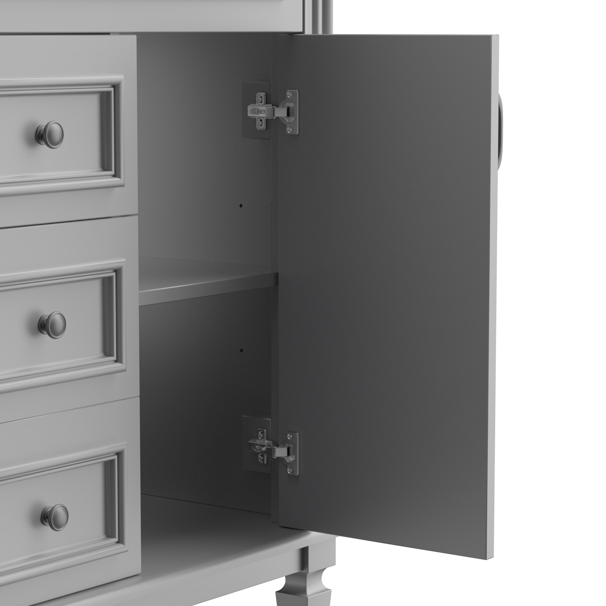 36'' Freestanding Bathroom Vanity Set in Blue with Mirror Cabinet