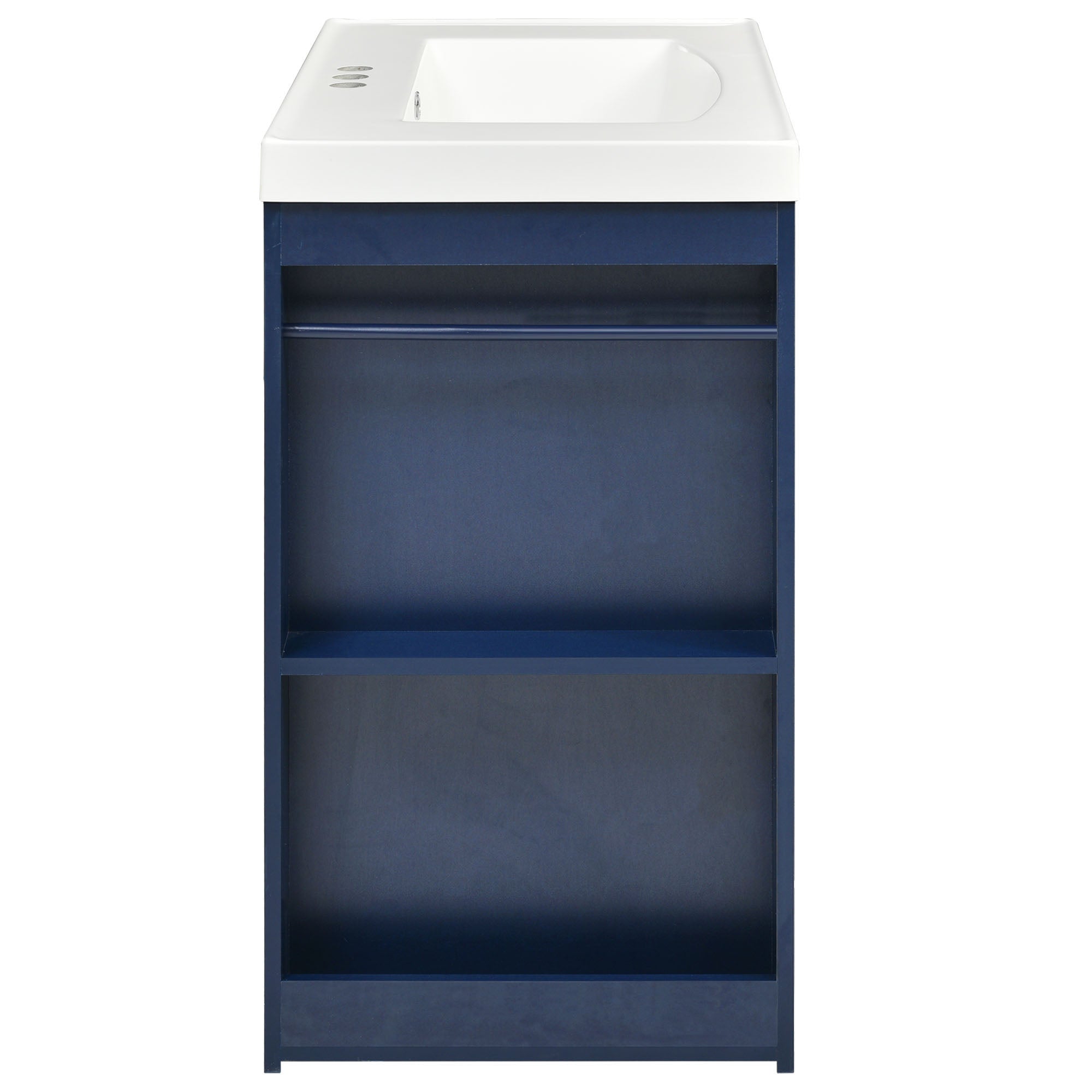 30 Inch MDF Freestanding Bathroom Vanity Set in Blue with Integrated Resin Sink