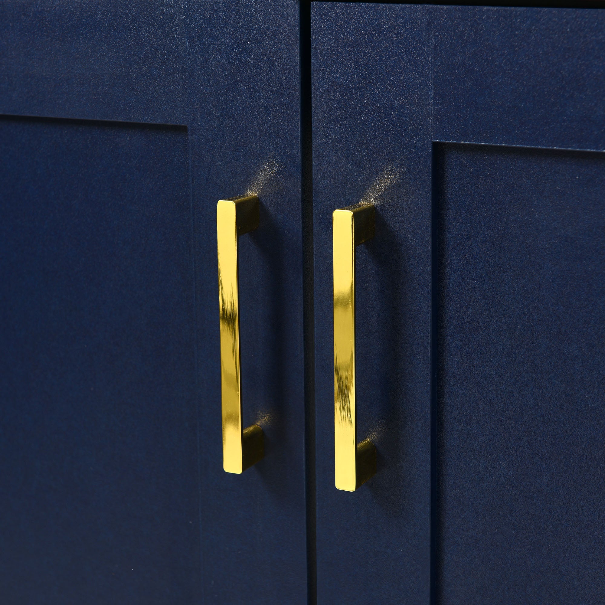 30 Inch MDF Freestanding Bathroom Vanity Set in Blue with Integrated Resin Sink