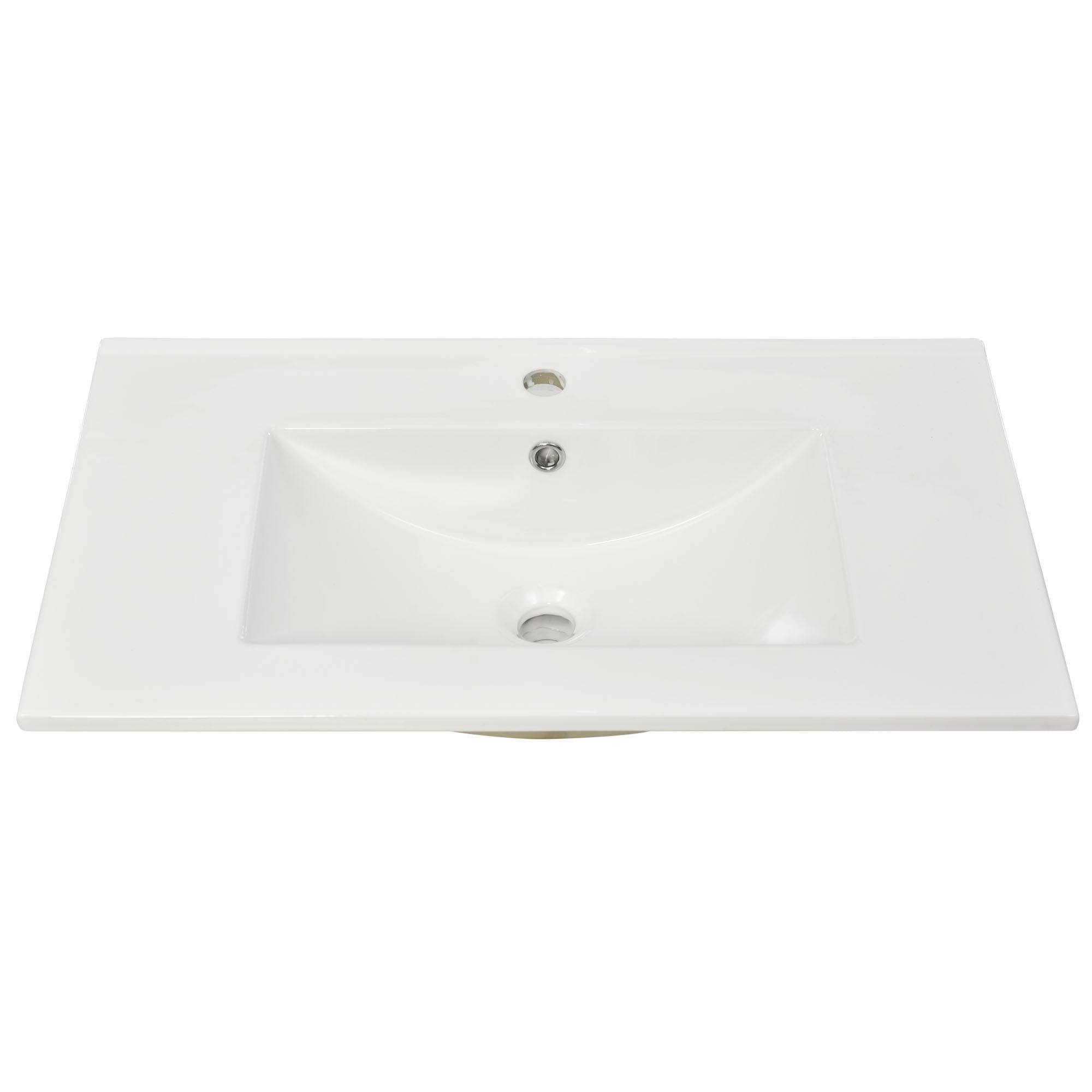 30 Inch MDF Freestanding Bathroom Vanity Set with Integrated Ceramic Sink