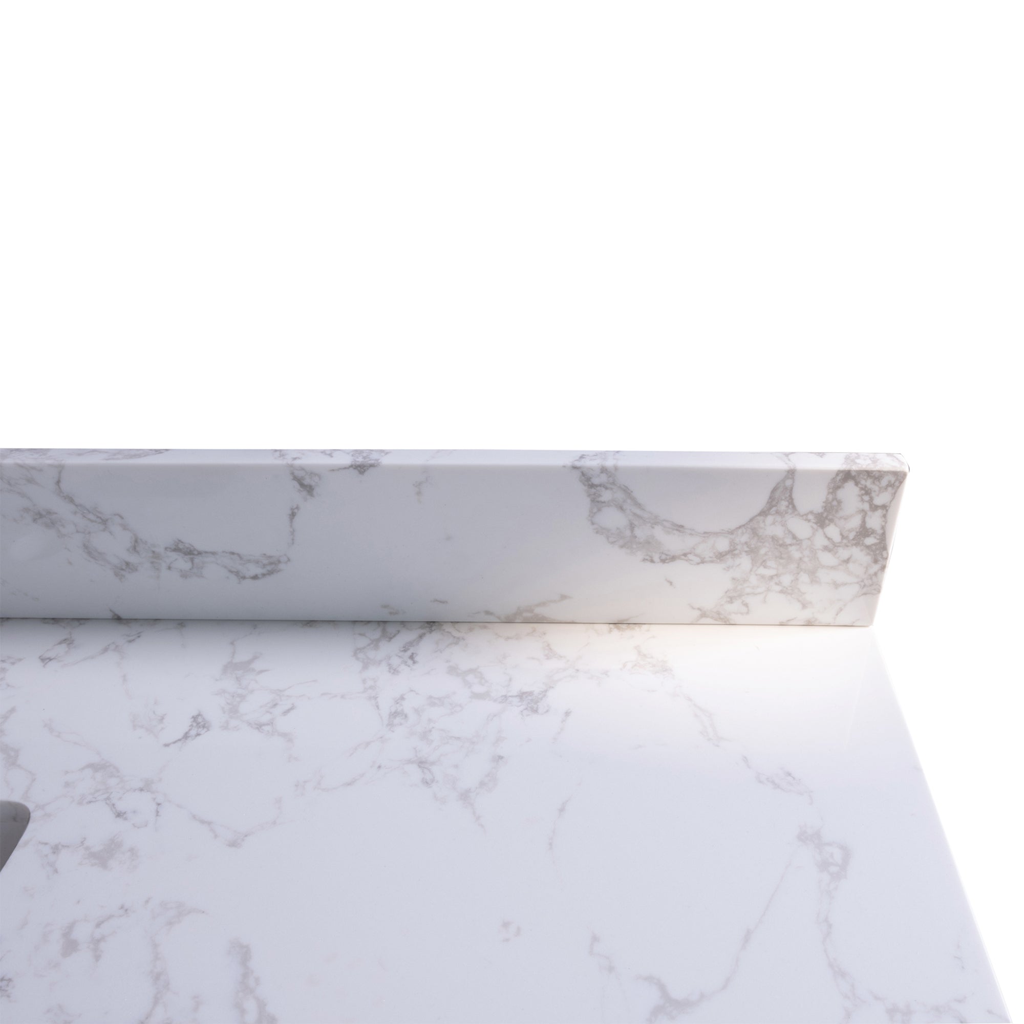 31 in./ 37 in./ 43 in./ 49 in./ Carrara White Engineered Stone Bathroom Vanity Top with Ceramic Sink