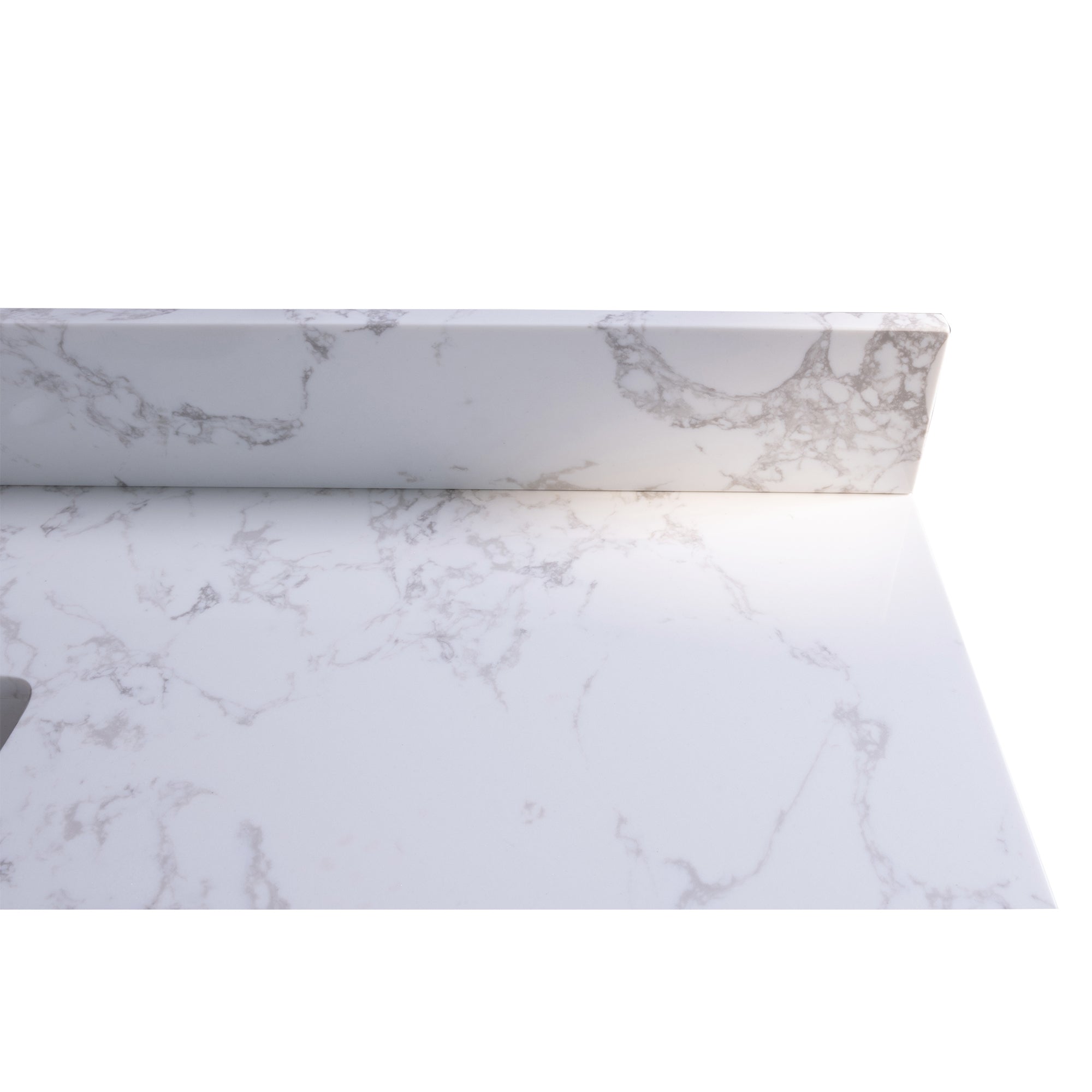 31 in./ 37 in./ 43 in./ 49 in./ Carrara White Engineered Stone Bathroom Vanity Top with Ceramic Sink