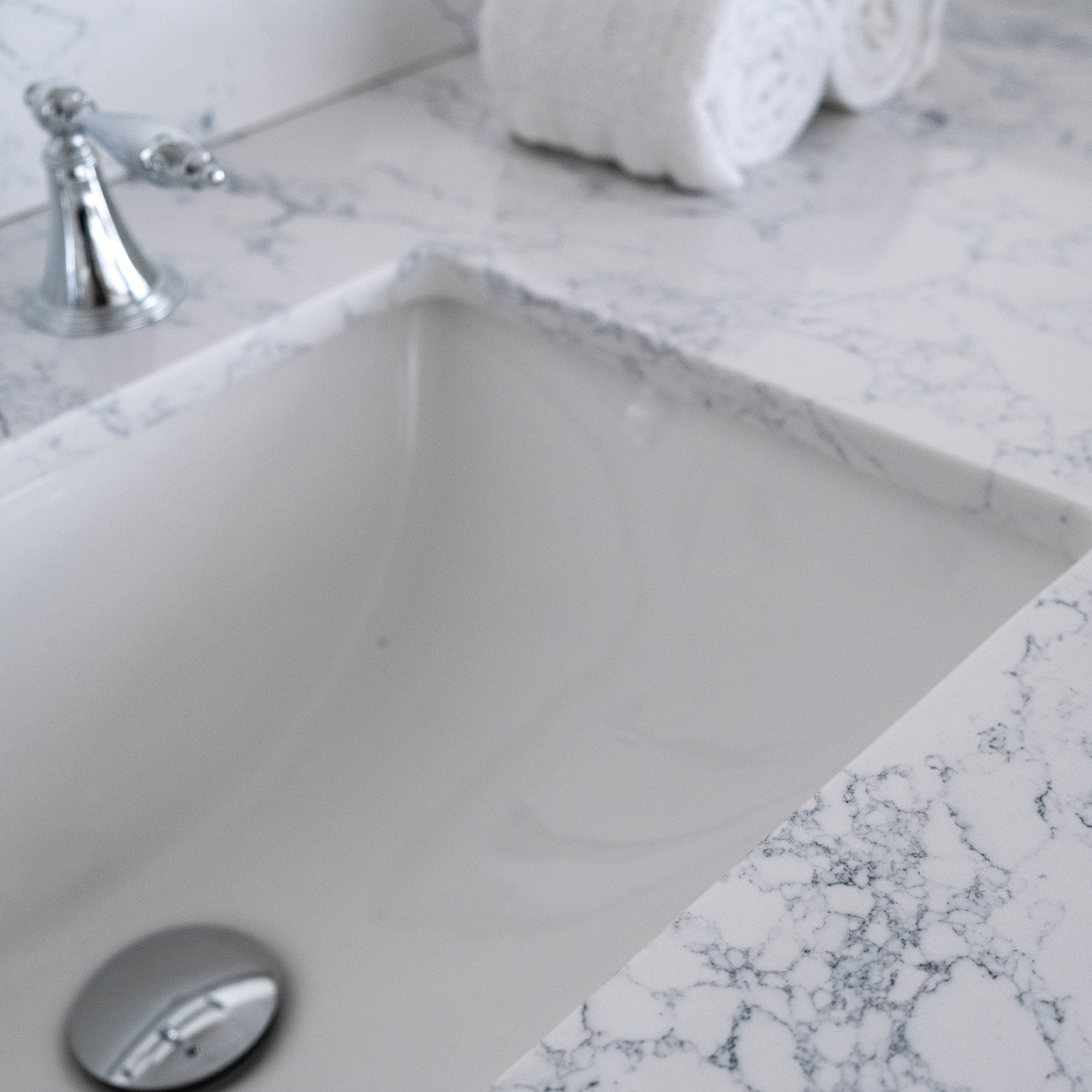 31 in./ 37 in./ 43 in./ 49 in./ Carrara Jade Engineered Stone Bathroom Vanity Top with Ceramic Sink